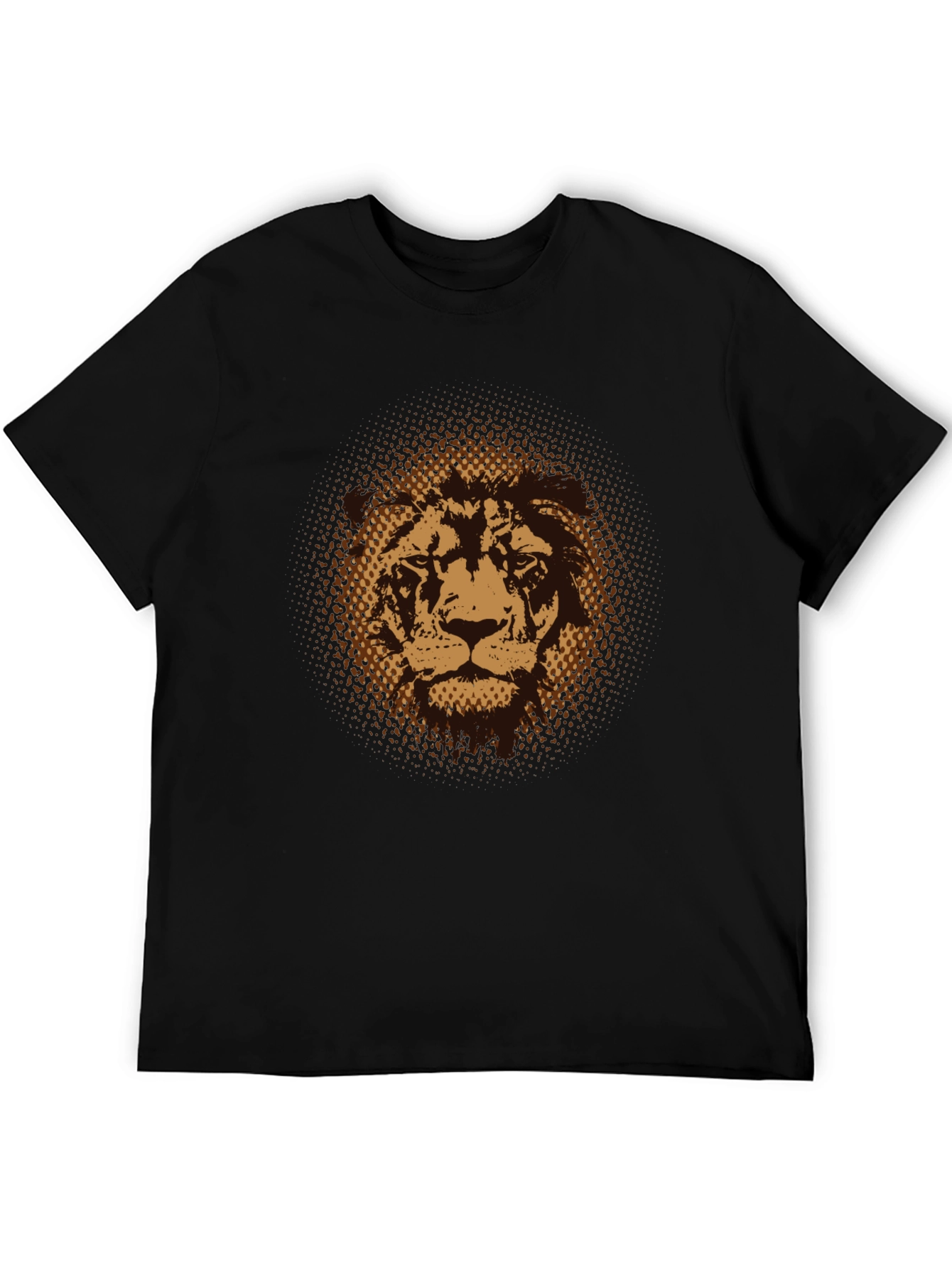 Lion Graphic Print Black T-Shirt