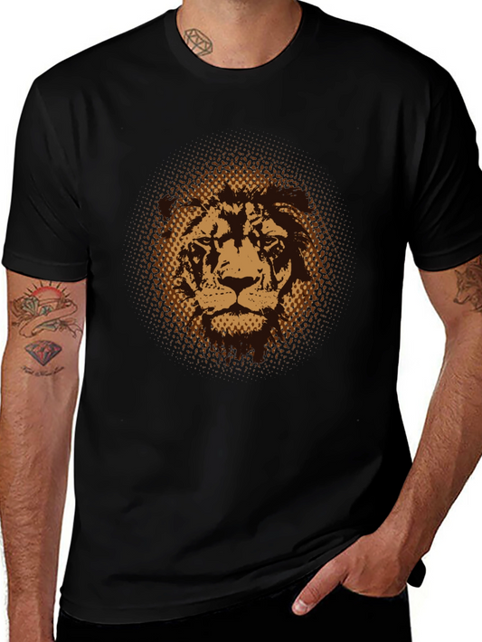 Lion Graphic Print Black T-Shirt