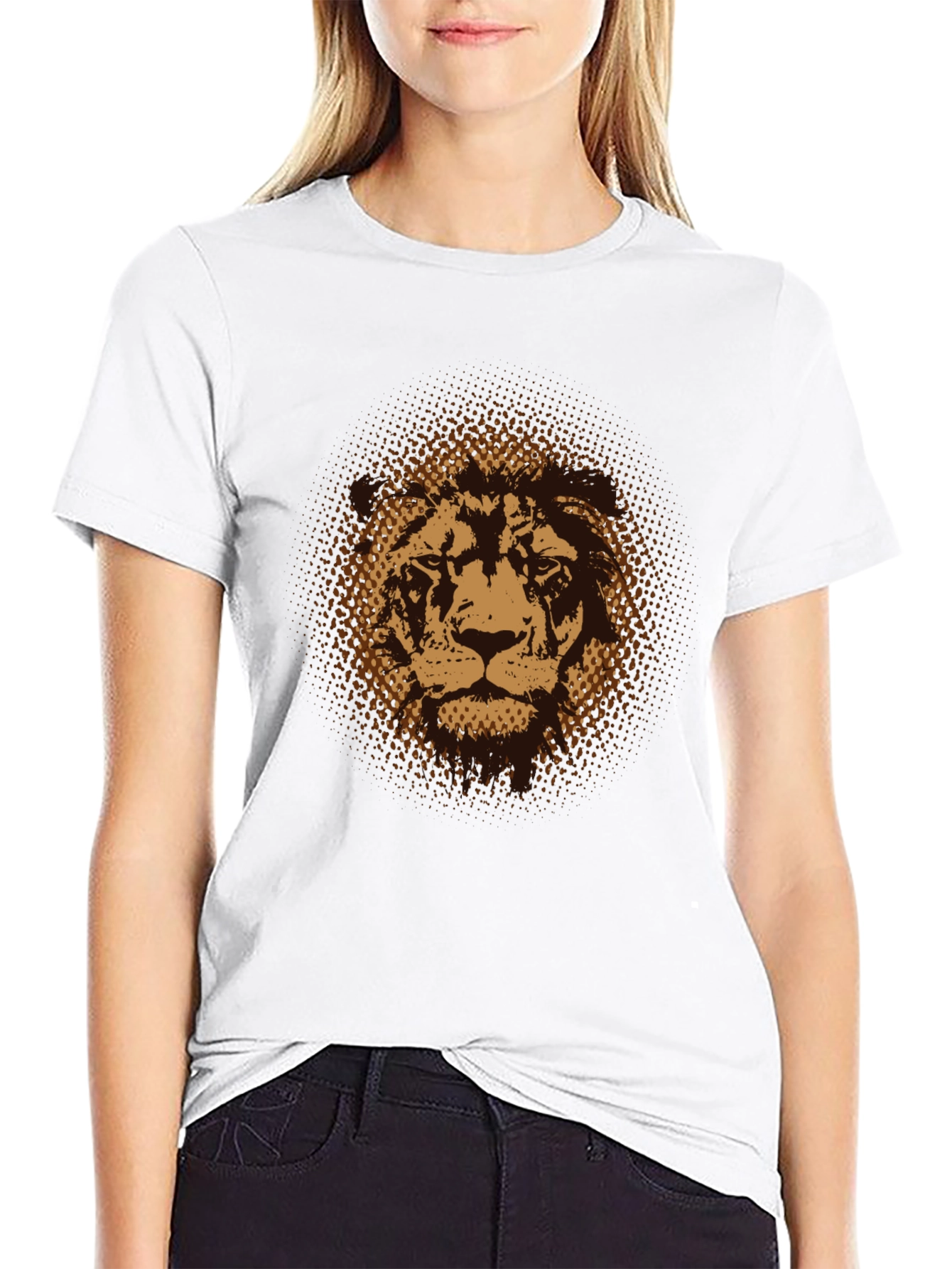 Lion Graphic Print Black T-Shirt