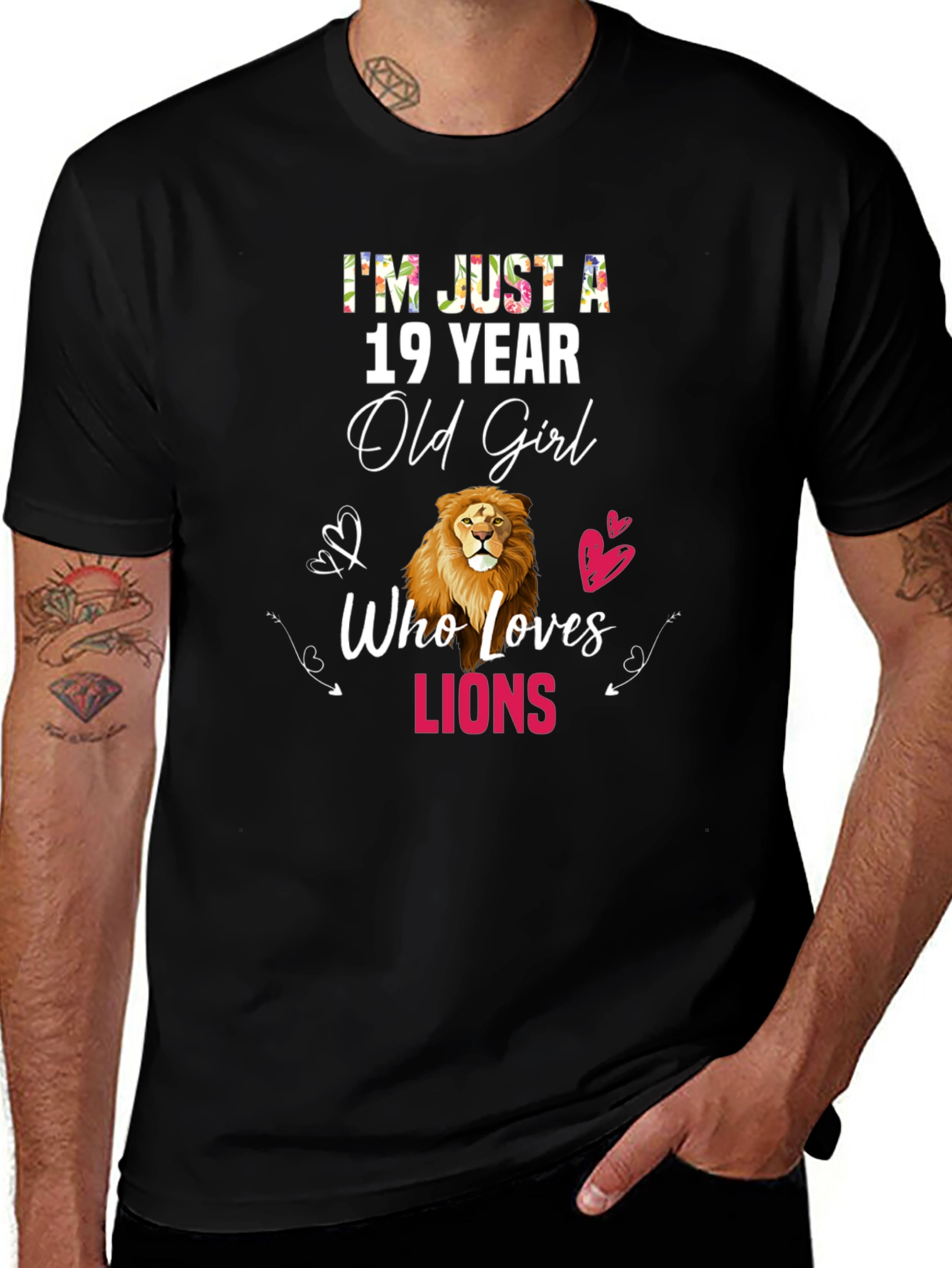 19 Year Old Girl Who Loves Lions Graphic T-Shirt
