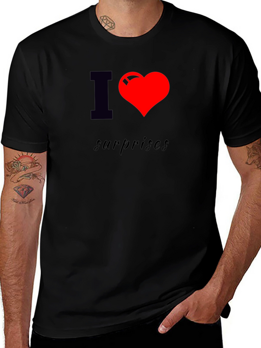 I Heart Surprises Black T-Shirt