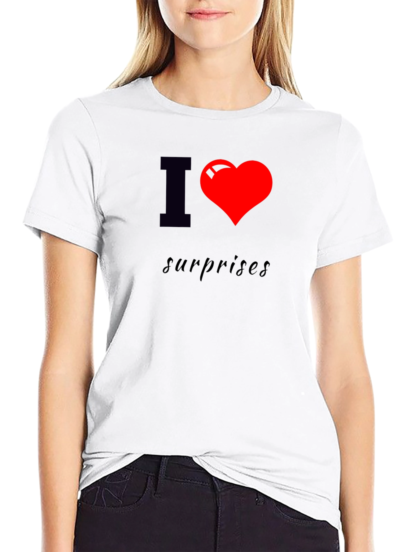 I Heart Surprises Black T-Shirt