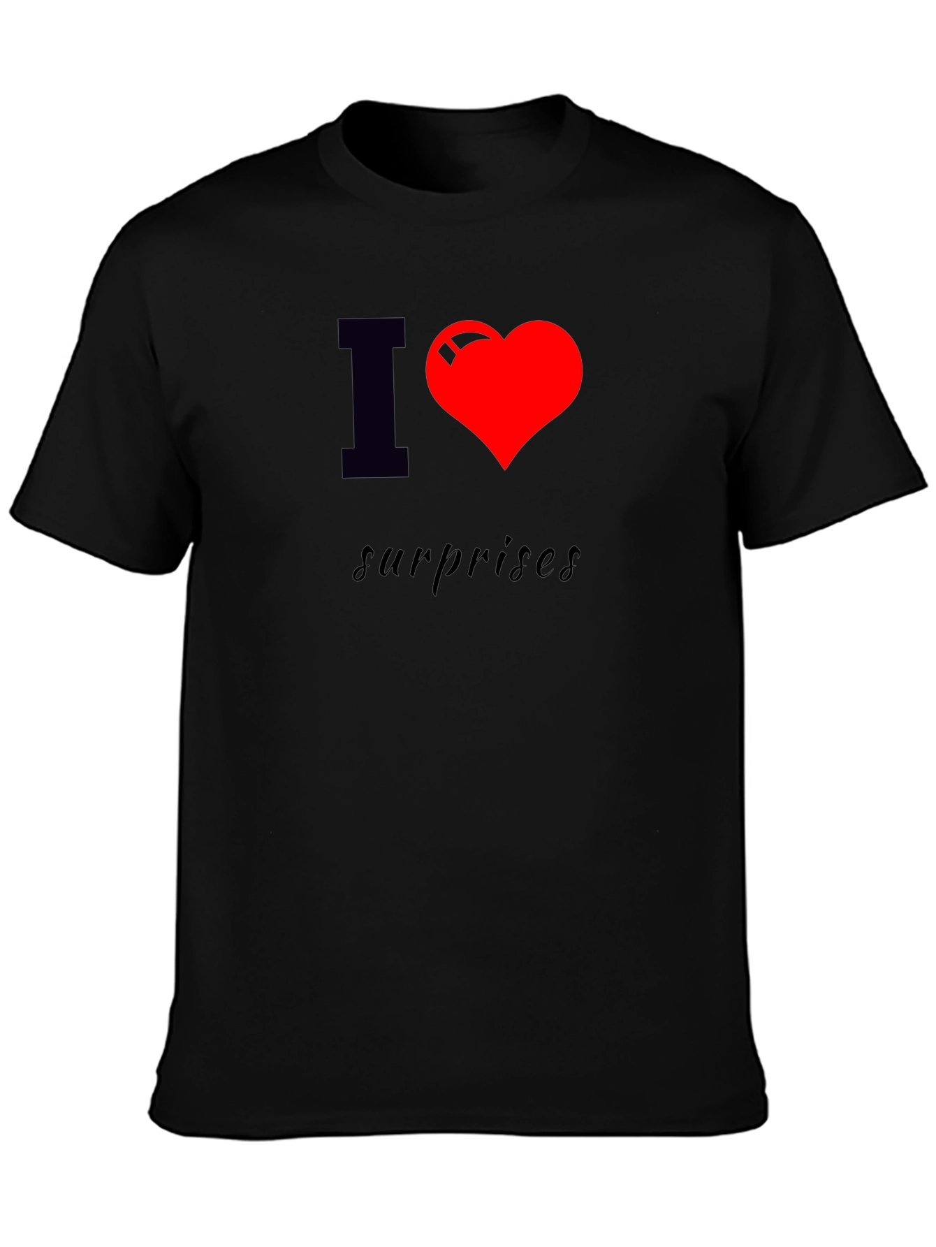 I Heart Surprises Black T-Shirt