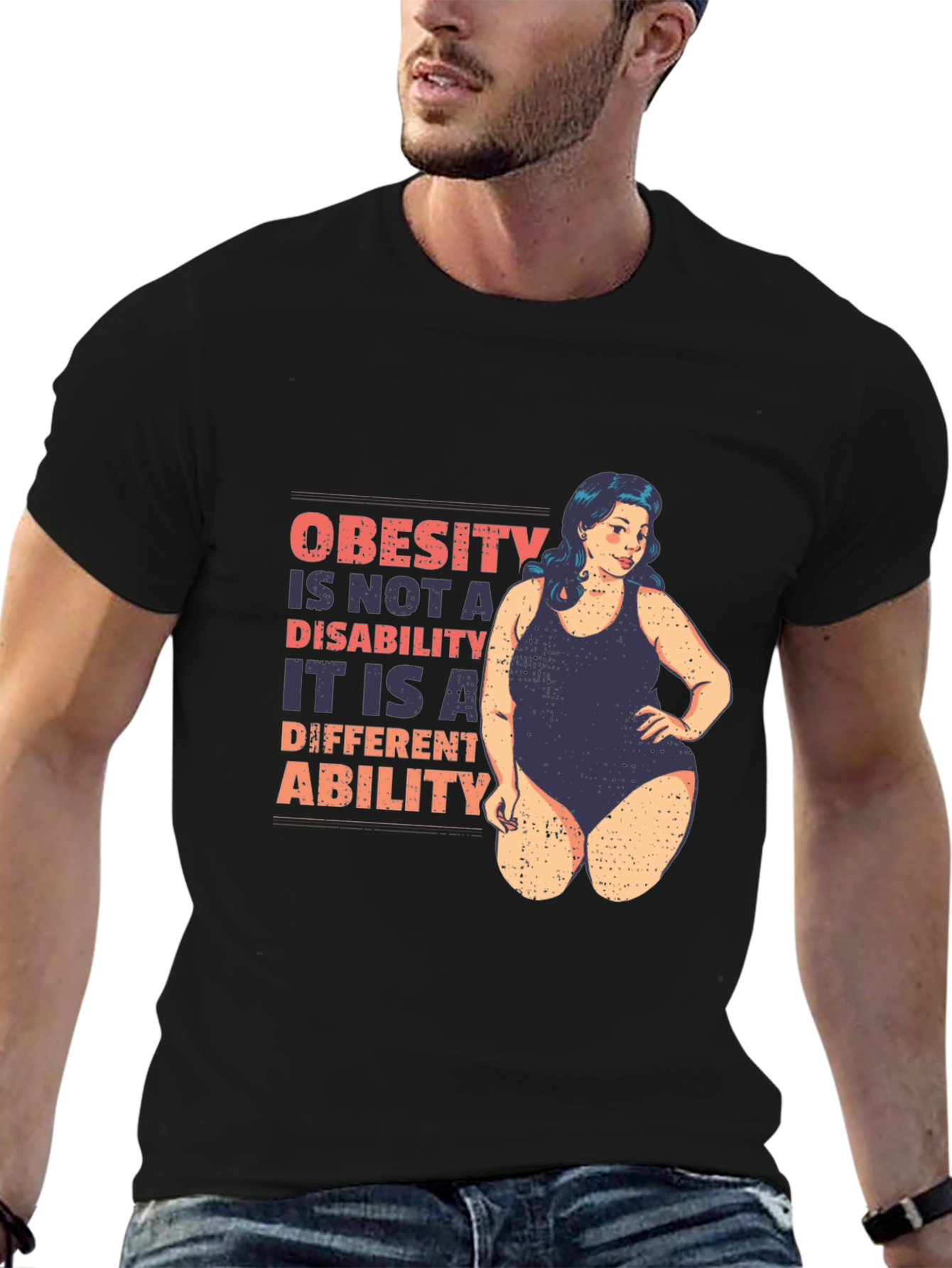 Obesity is an Ability Funny Graphic T-Shirt