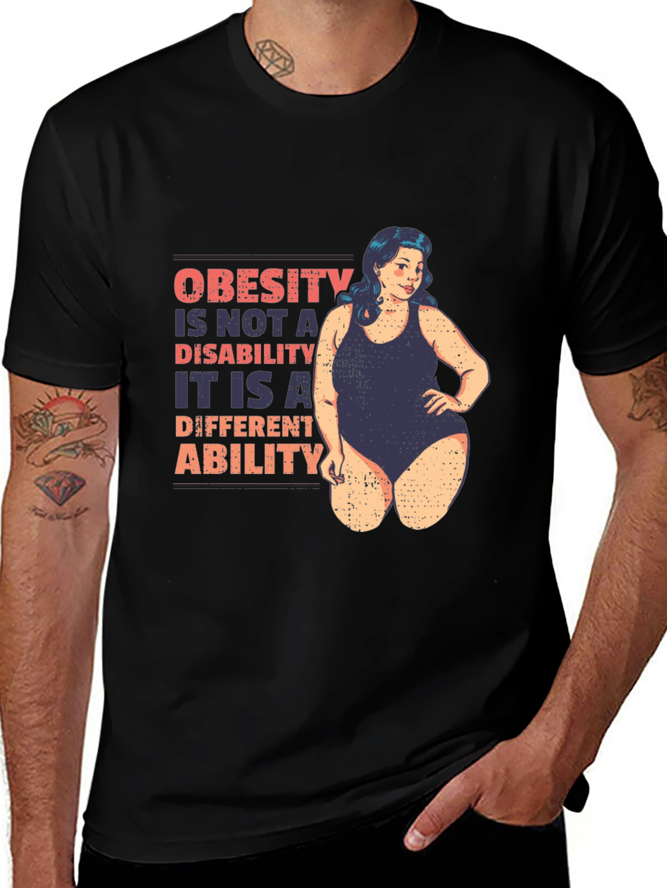 Obesity is an Ability Funny Graphic T-Shirt