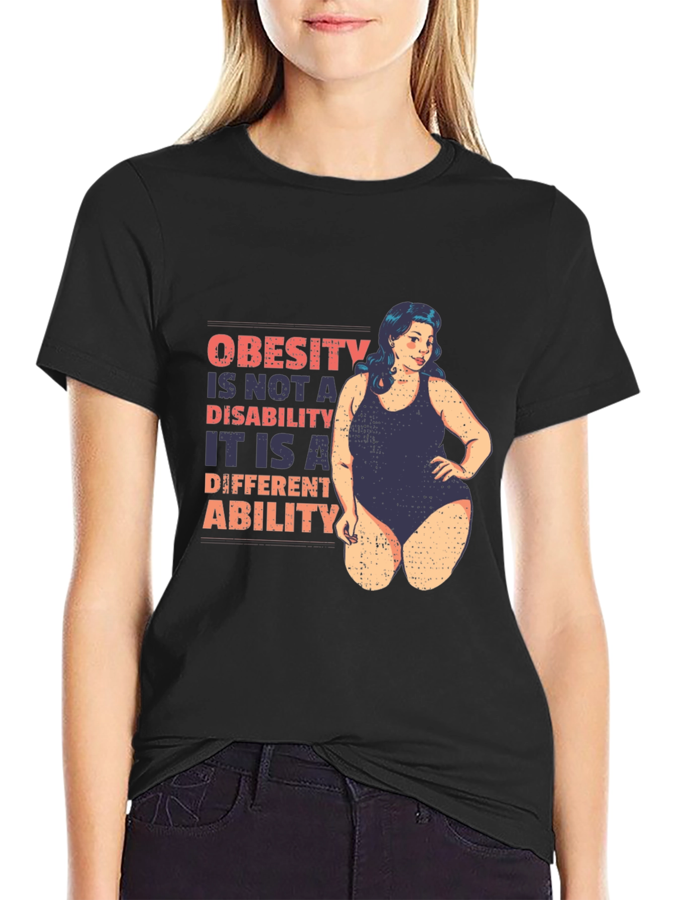 Obesity is an Ability Funny Graphic T-Shirt