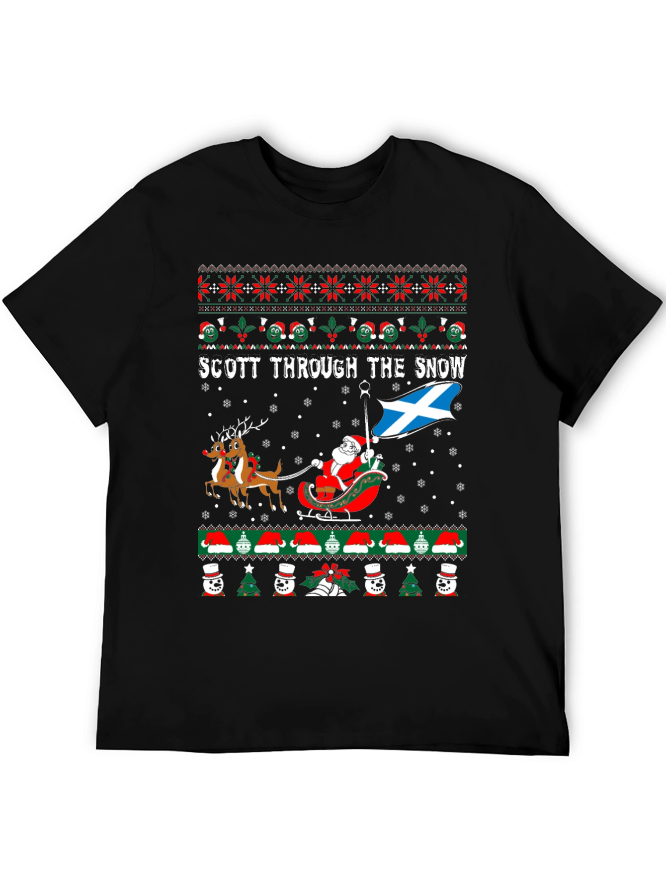 Scott Through the Snow Christmas T-Shirt
