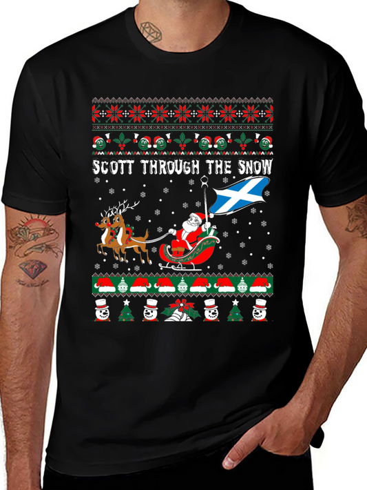 Scott Through the Snow Christmas T-Shirt