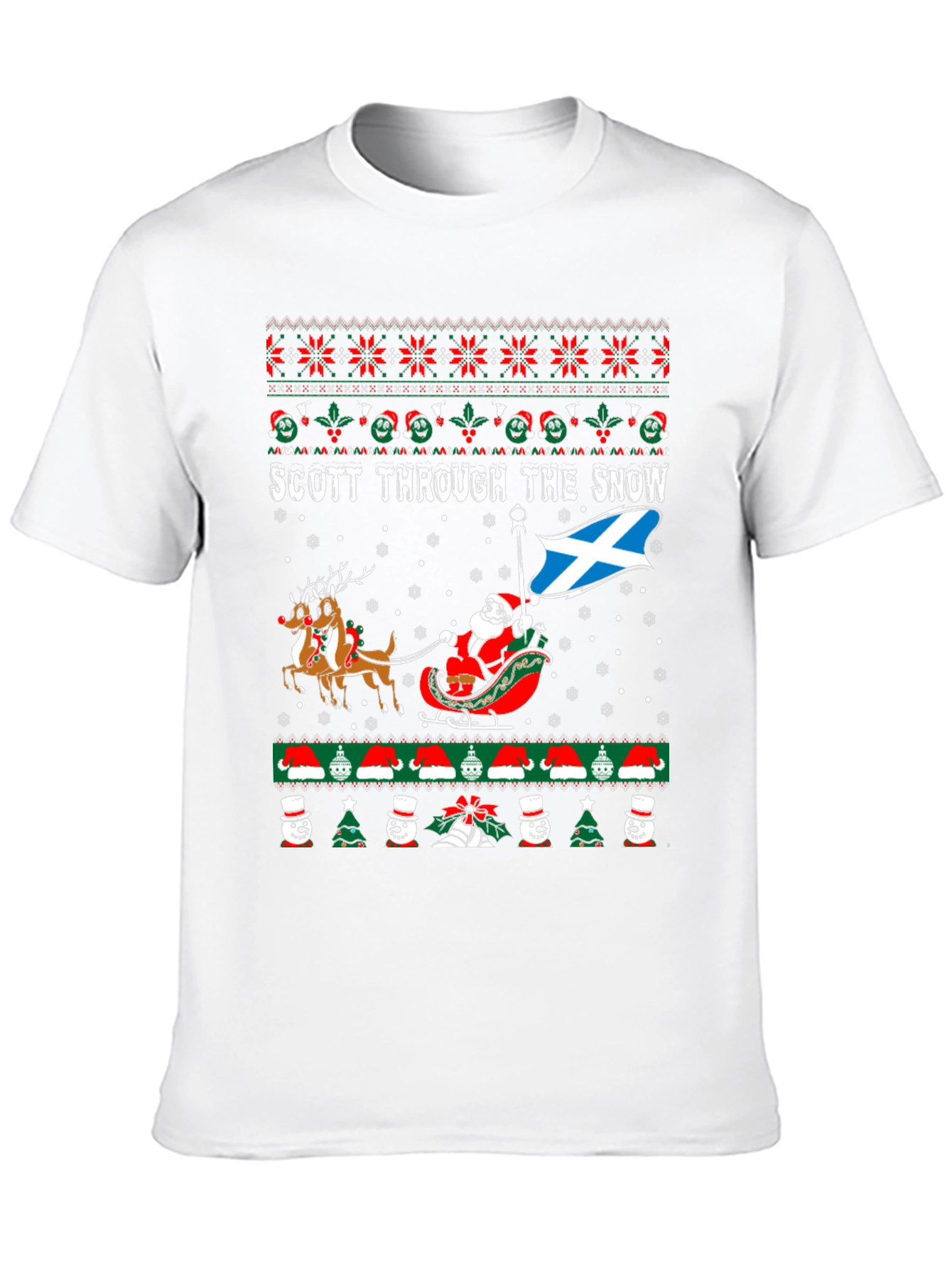 Scott Through the Snow Christmas T-Shirt