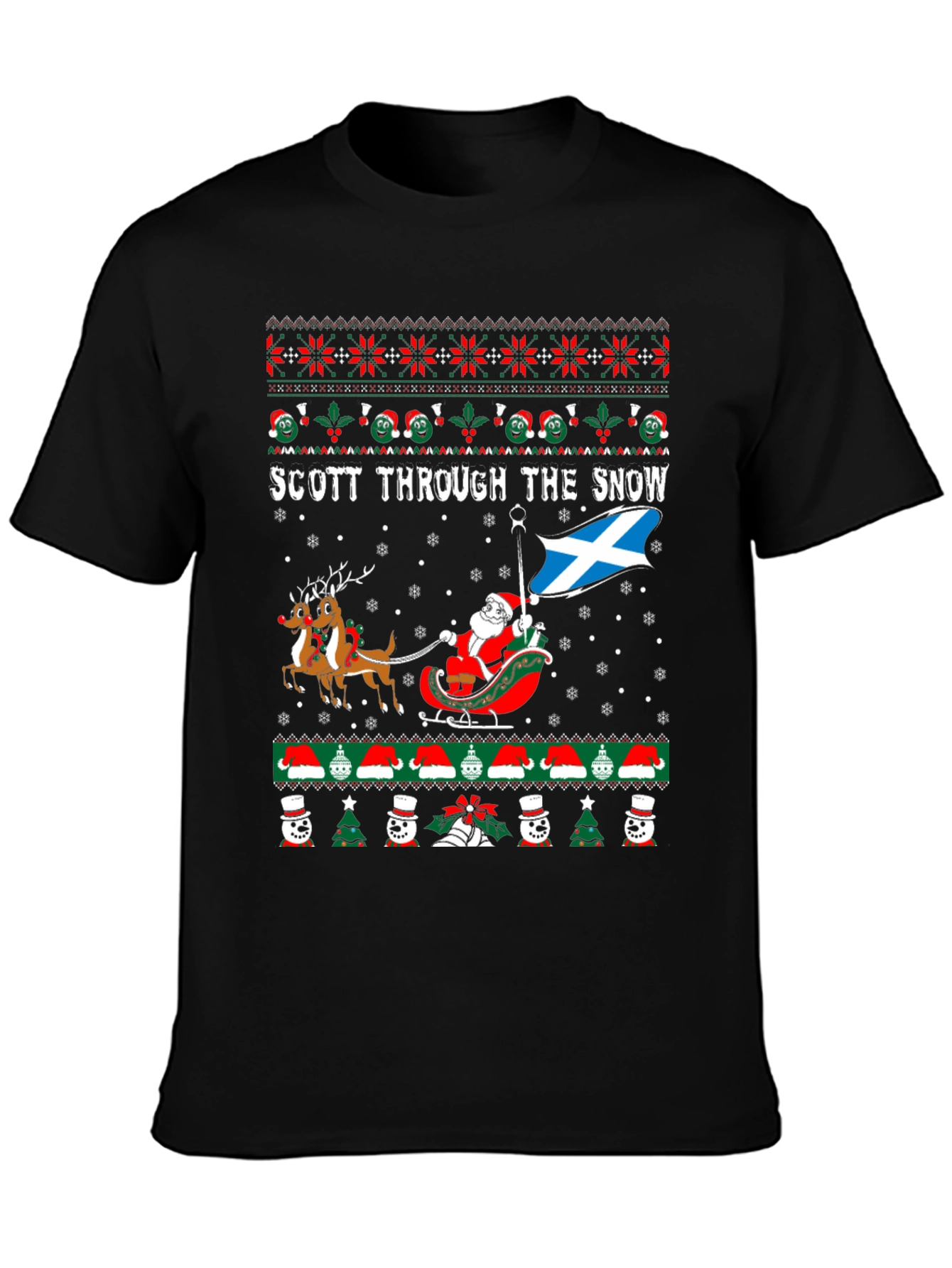 Scott Through the Snow Christmas T-Shirt