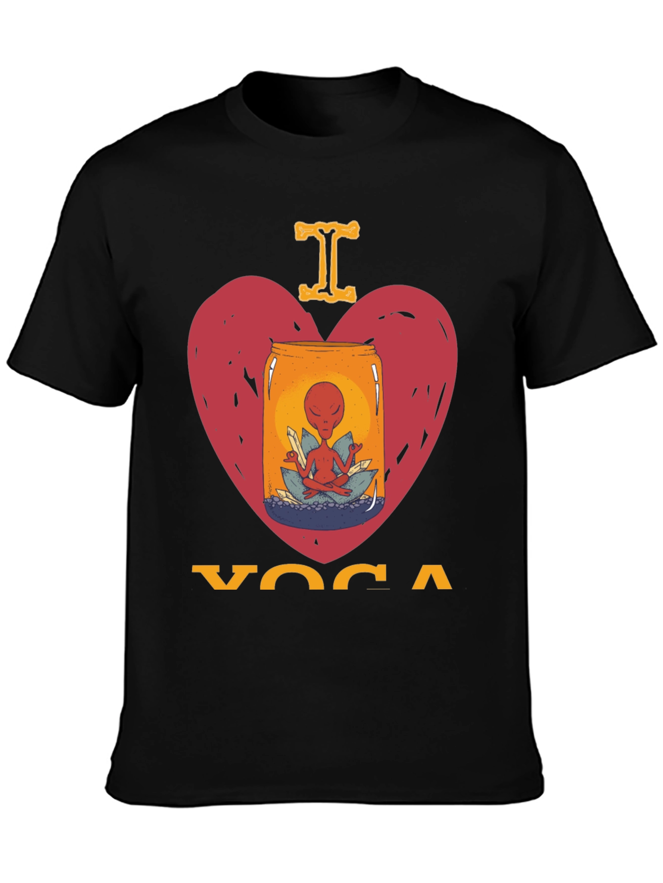 I Love Yoga Alien T-Shirt