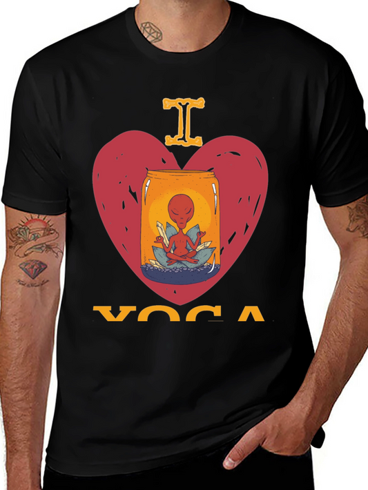 I Love Yoga Alien T-Shirt