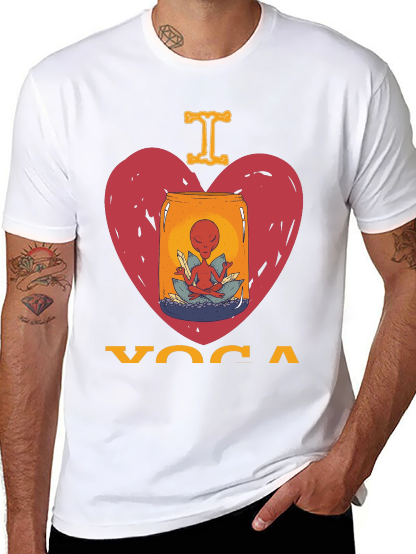 I Love Yoga Alien T-Shirt
