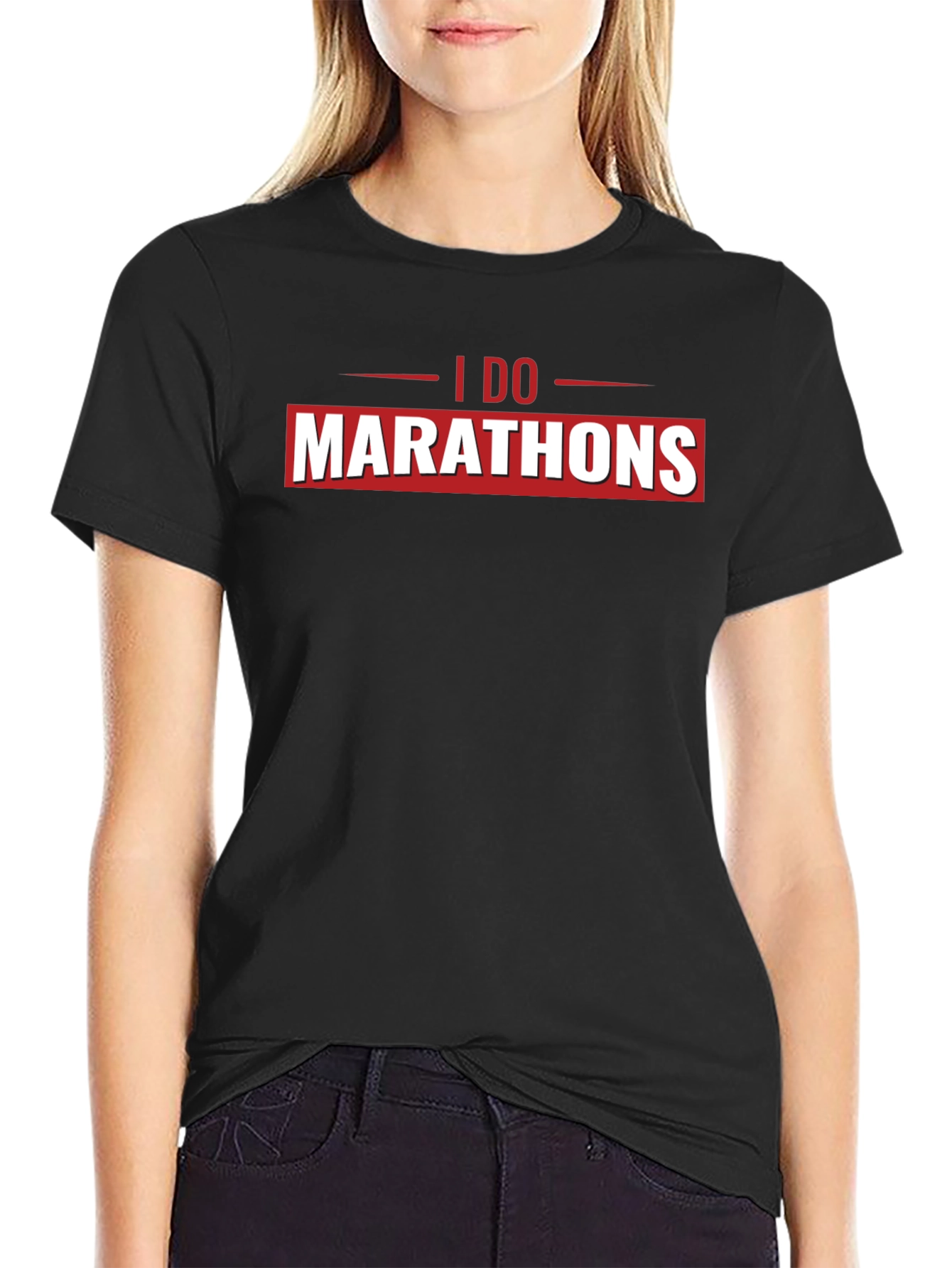 I Do Marathons Black Graphic Tee