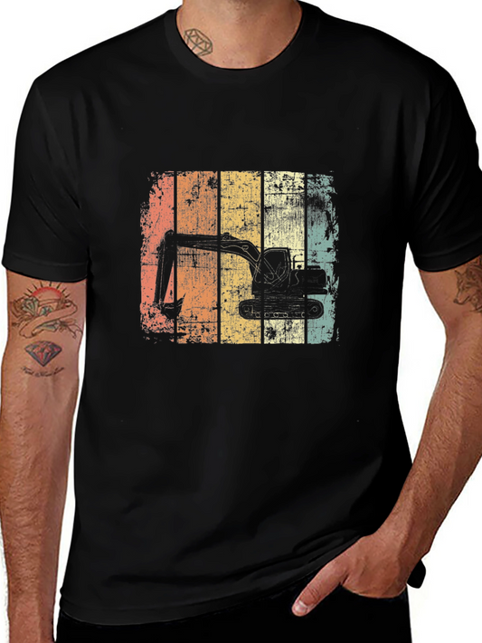 Excavator Retro Graphic T-Shirt
