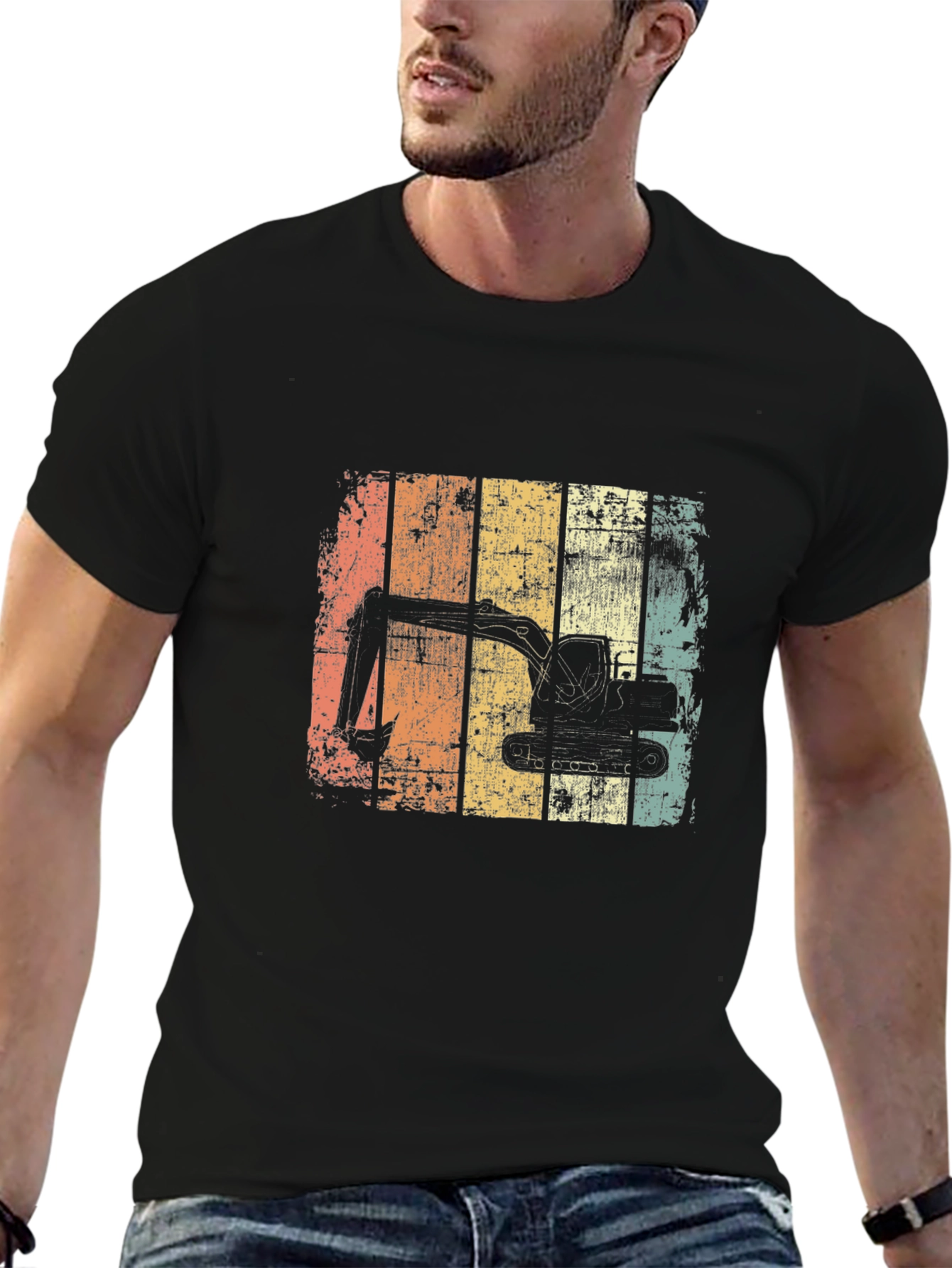 Excavator Retro Graphic T-Shirt