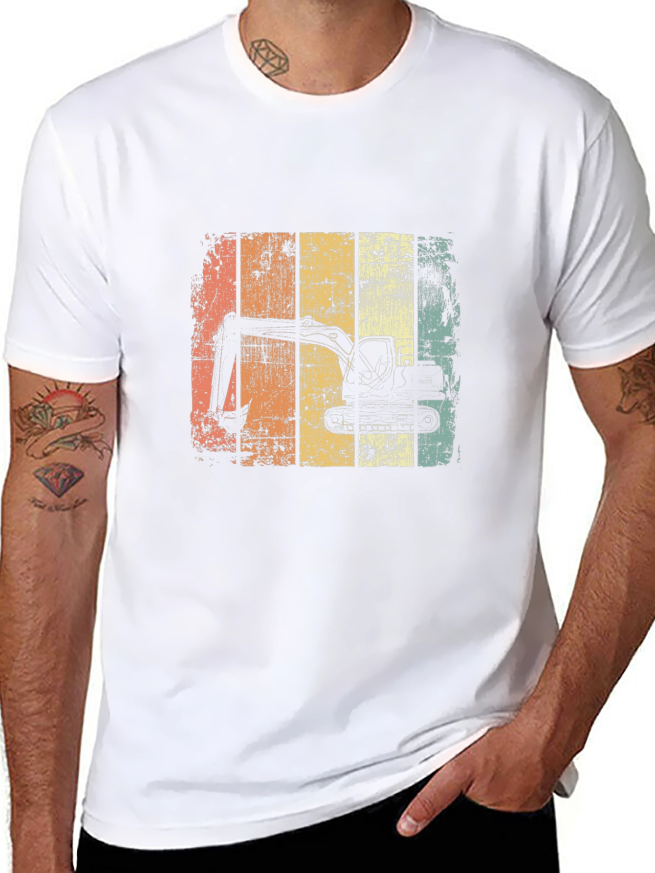 Excavator Retro Graphic T-Shirt