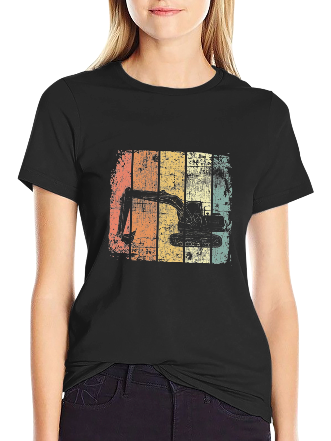 Excavator Retro Graphic T-Shirt