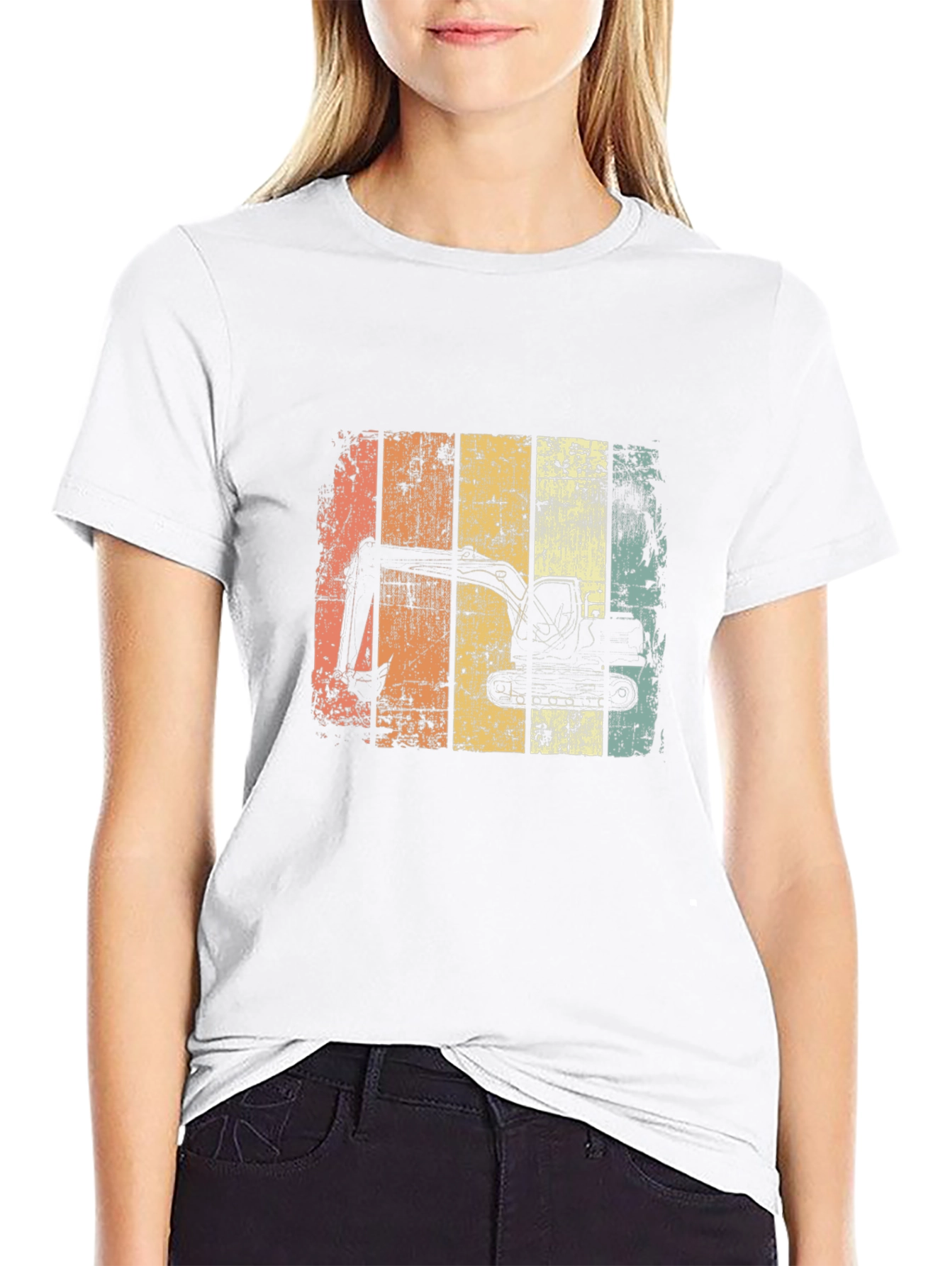 Excavator Retro Graphic T-Shirt