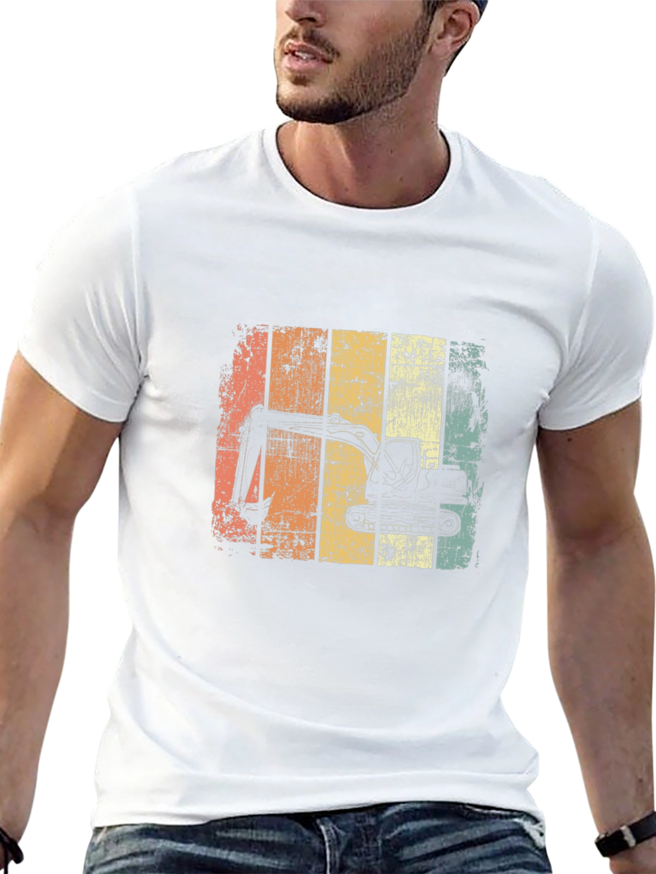 Excavator Retro Graphic T-Shirt