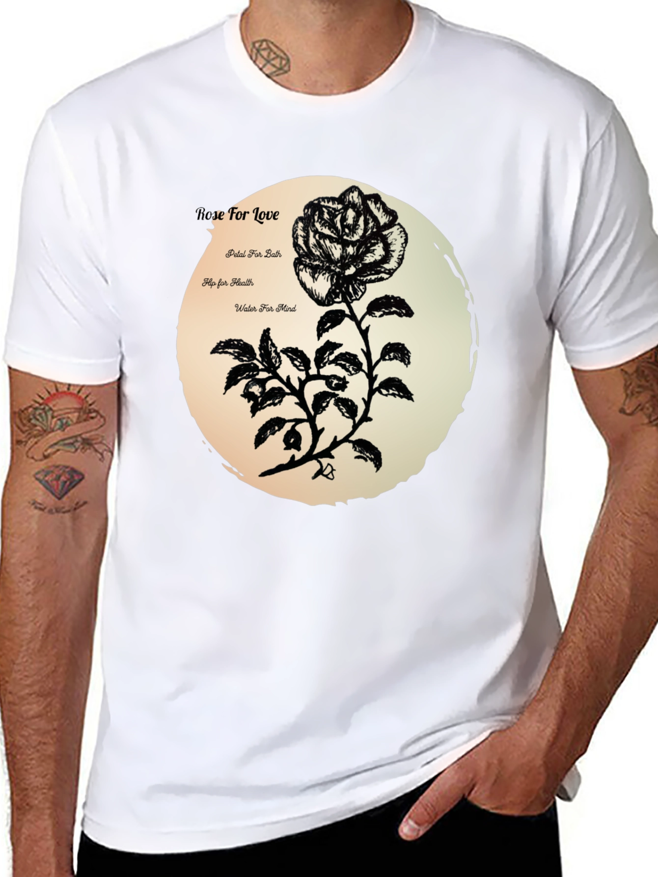 Rose for Love Black Graphic Tee
