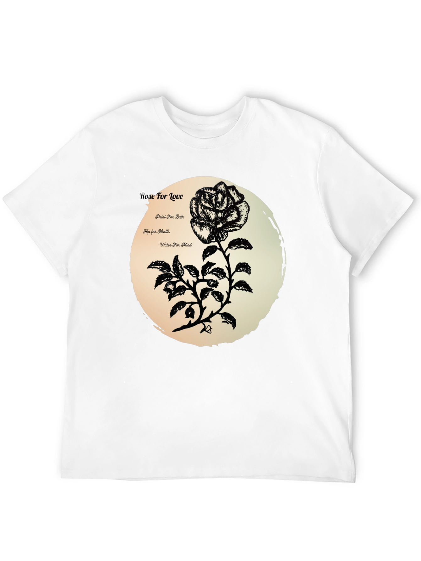 Rose for Love Black Graphic Tee