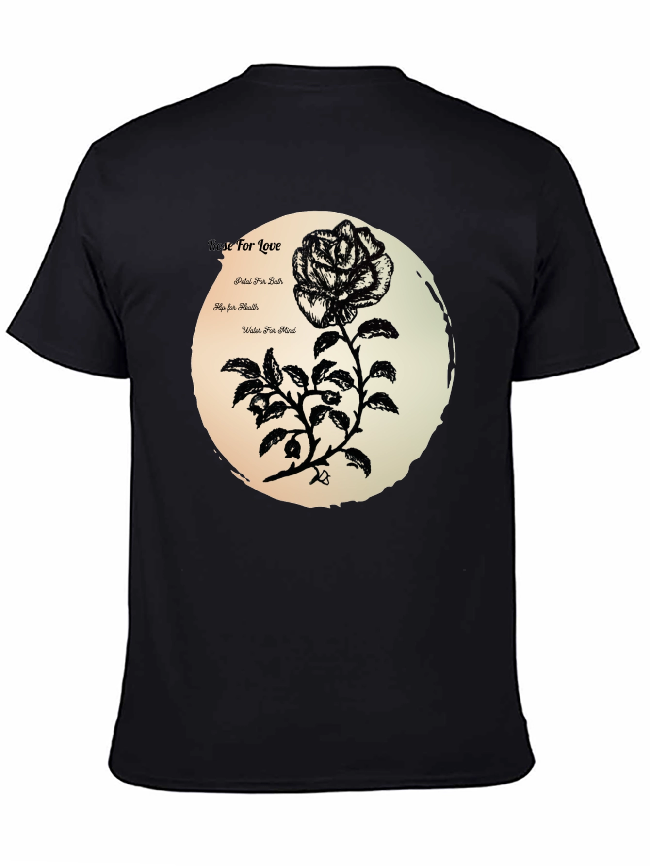 Rose for Love Black Graphic Tee
