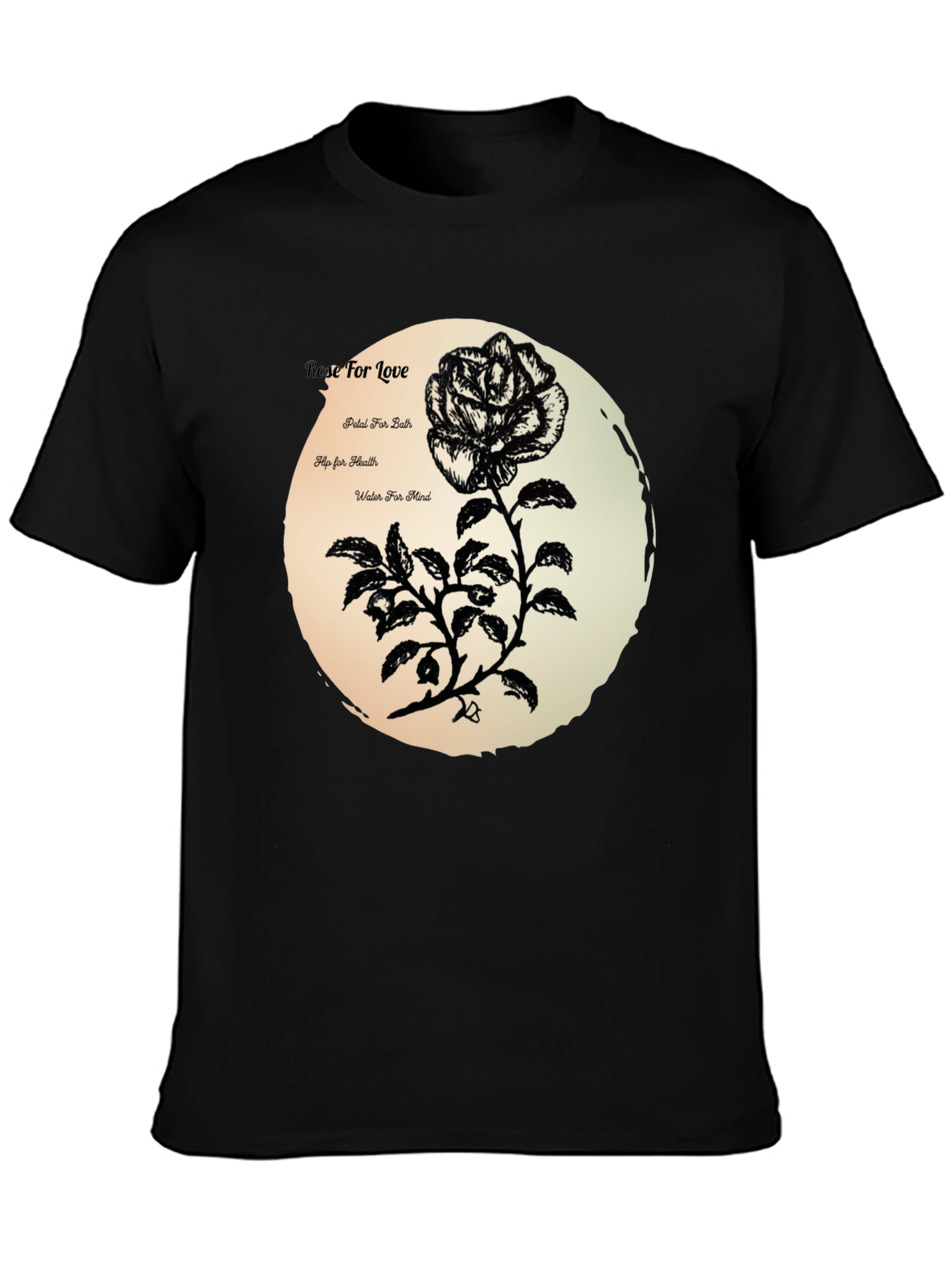 Rose for Love Black Graphic Tee