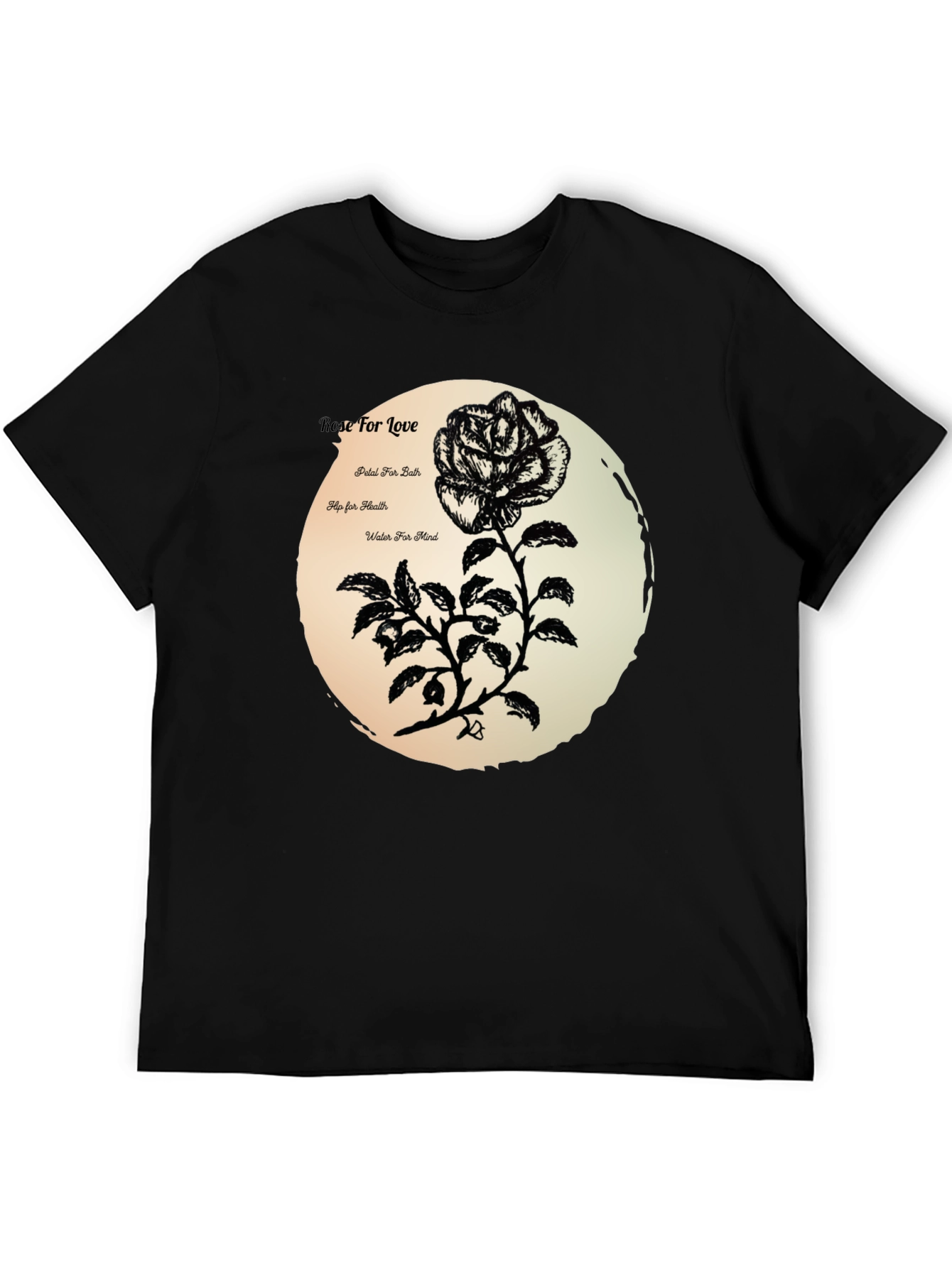 Rose for Love Black Graphic Tee