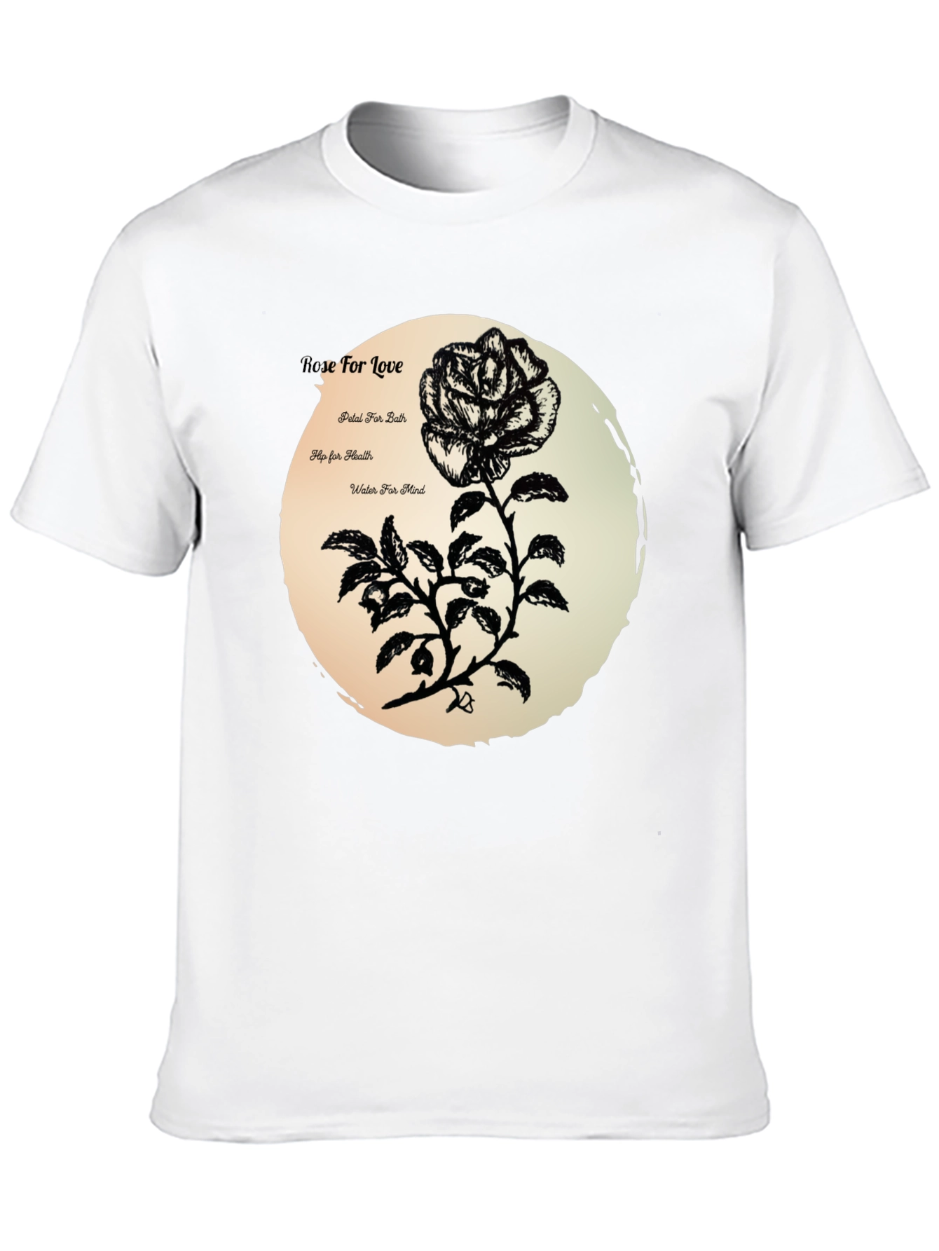 Rose for Love Black Graphic Tee