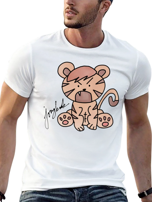 Cute Tiger Graphic Black T-Shirt