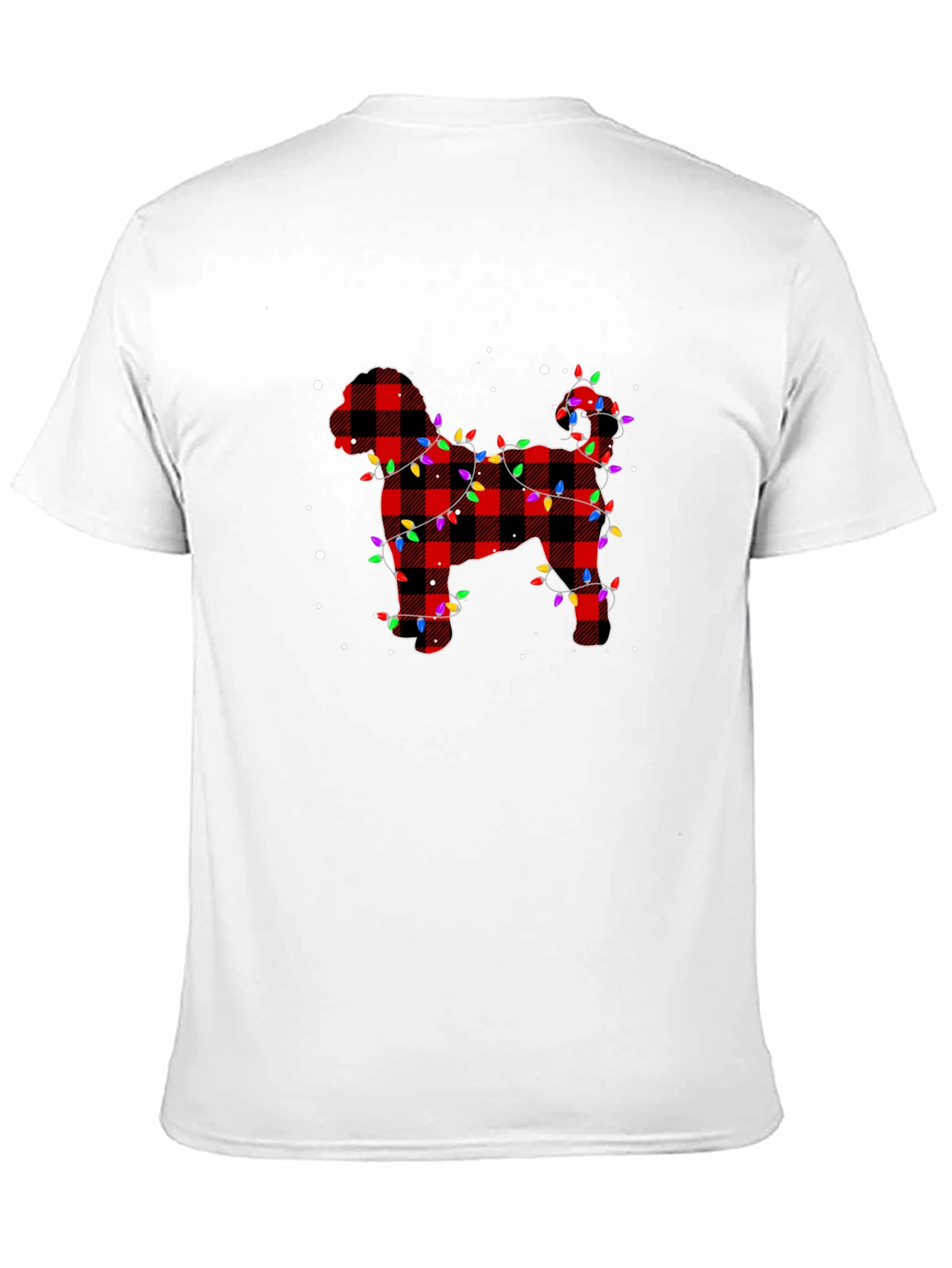 Plaid Dog Christmas Lights Mens T-Shirt