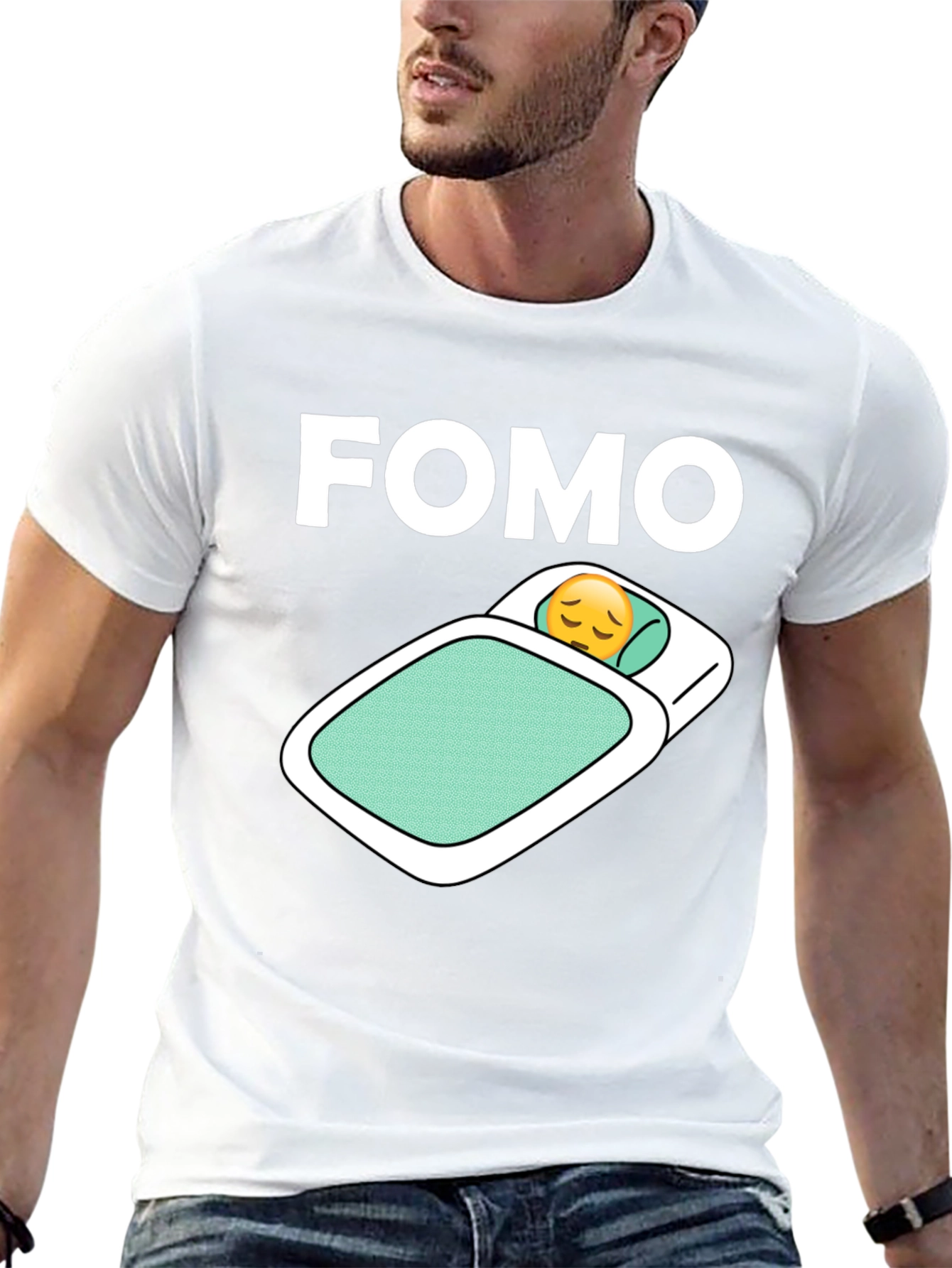FOMO Emoji T-Shirt - Trendy Black Cotton Tee