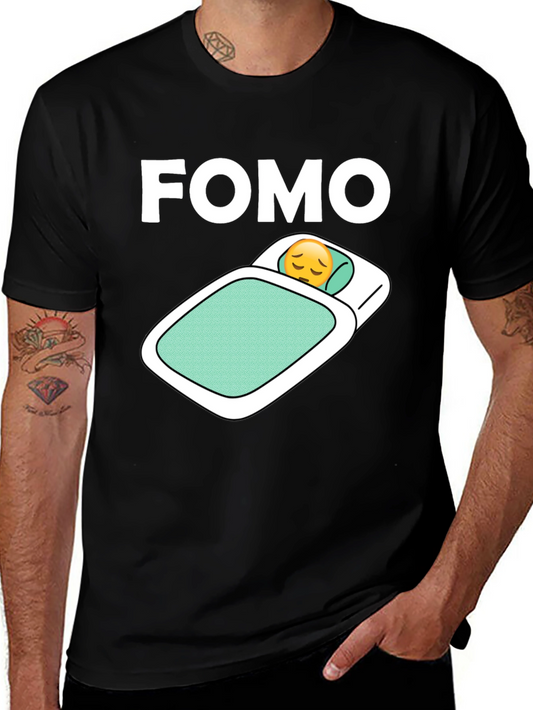 FOMO Emoji T-Shirt - Trendy Black Cotton Tee