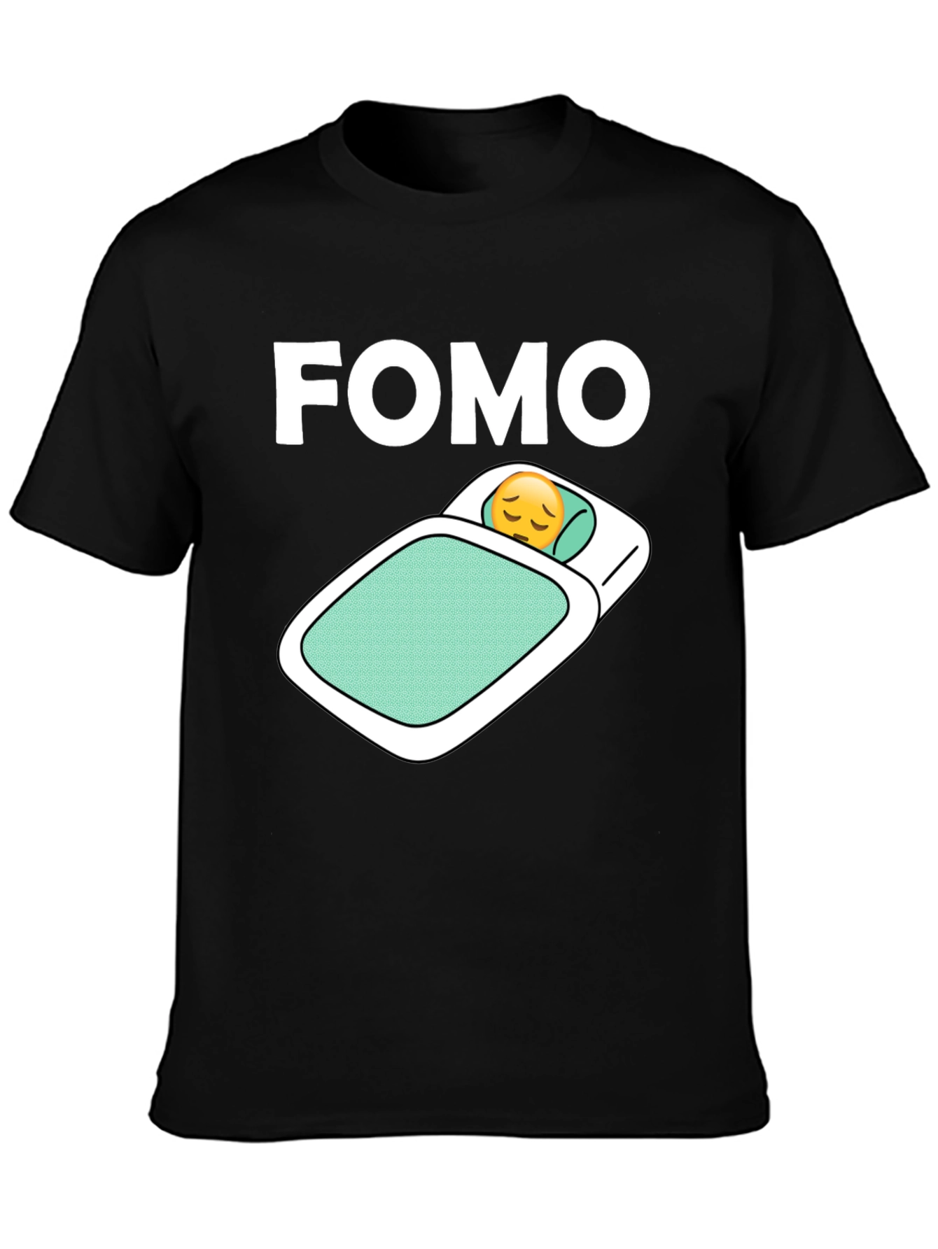 FOMO Emoji T-Shirt - Trendy Black Cotton Tee
