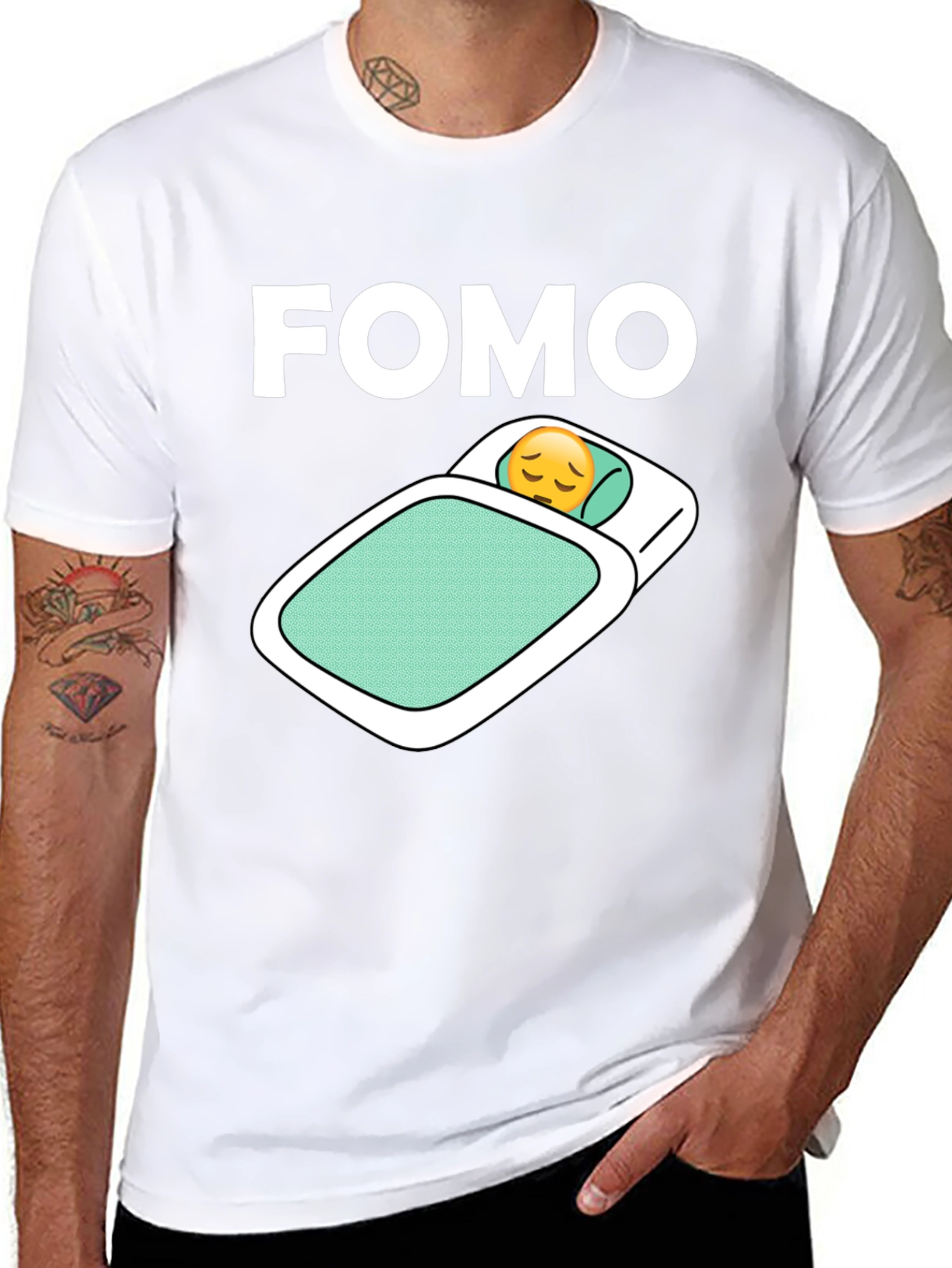 FOMO Emoji T-Shirt - Trendy Black Cotton Tee