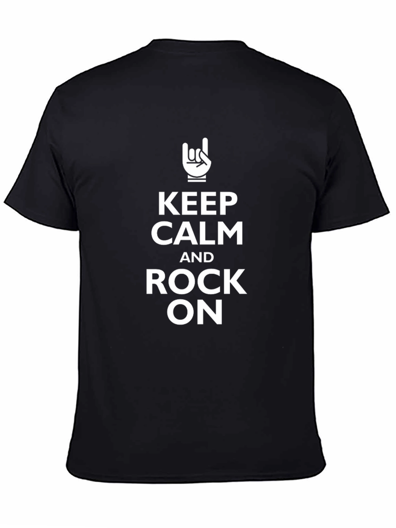 Keep Calm and Rock On Graphic Tee - Black