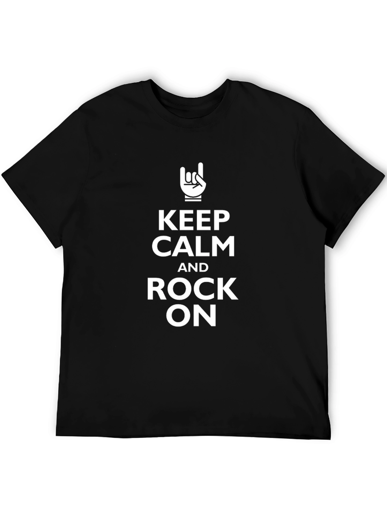 Keep Calm and Rock On Graphic Tee - Black