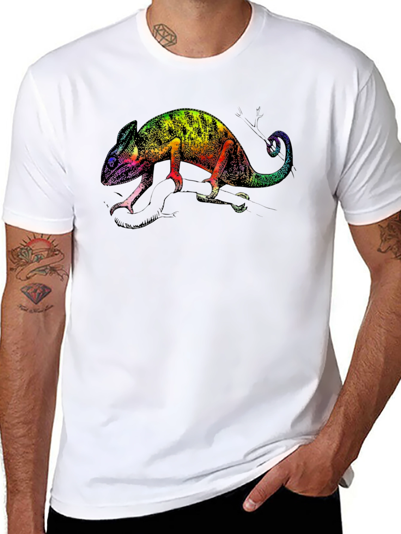 Rainbow Chameleon Graphic Tee