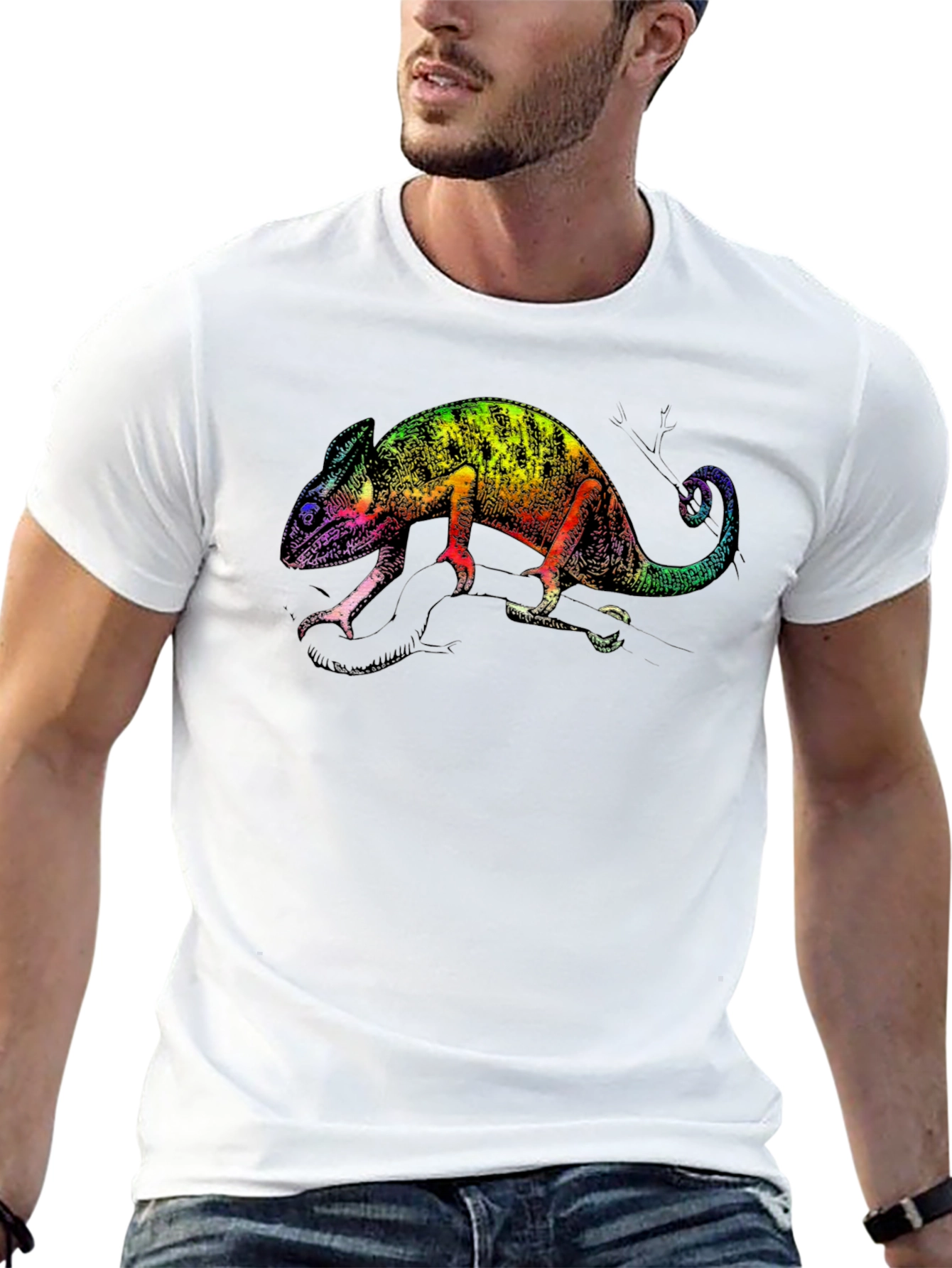 Rainbow Chameleon Graphic Tee