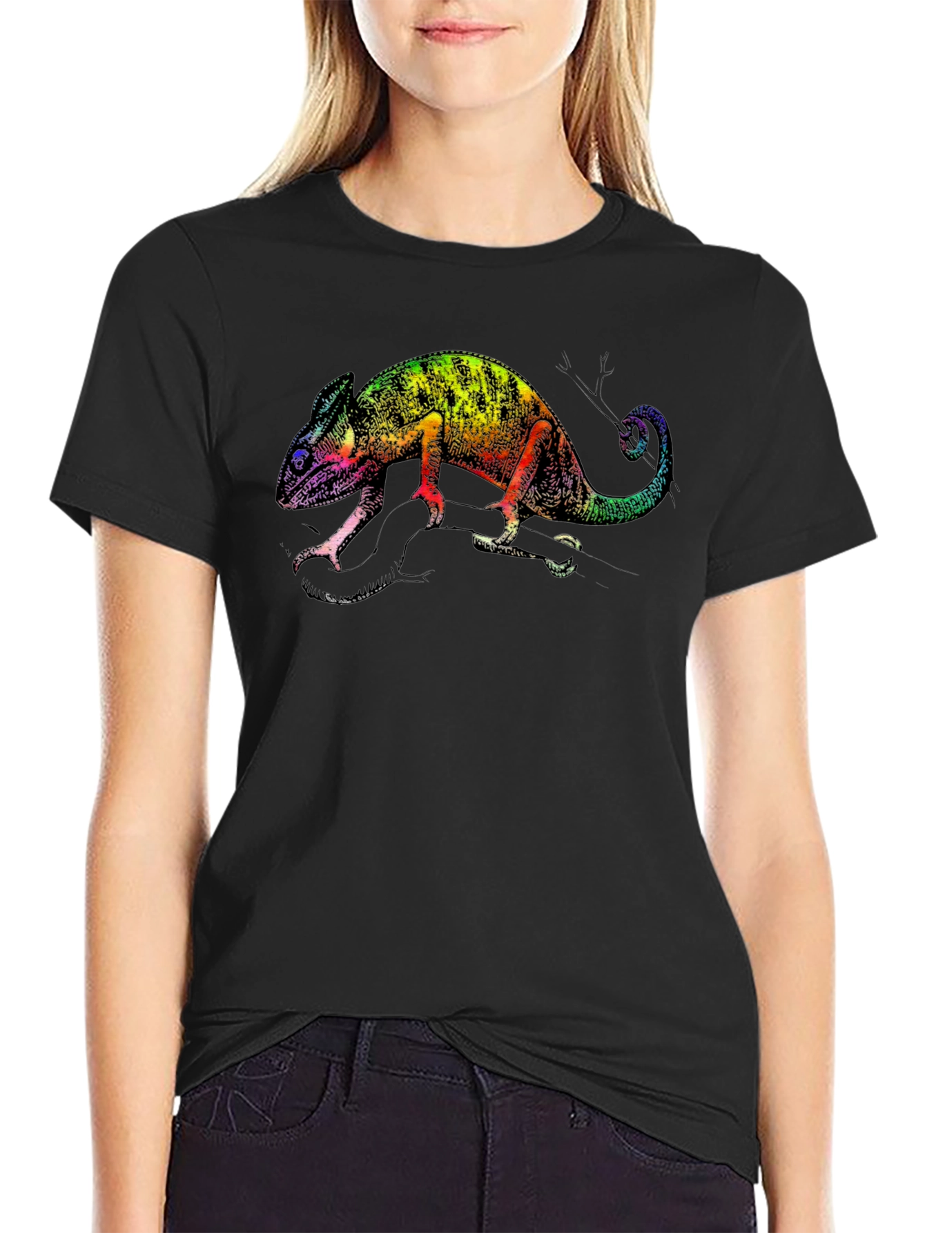 Rainbow Chameleon Graphic Tee