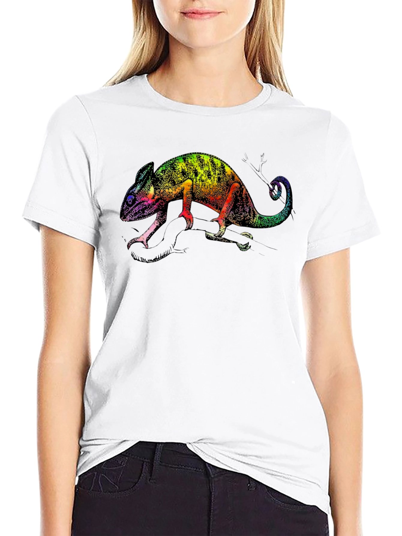 Rainbow Chameleon Graphic Tee