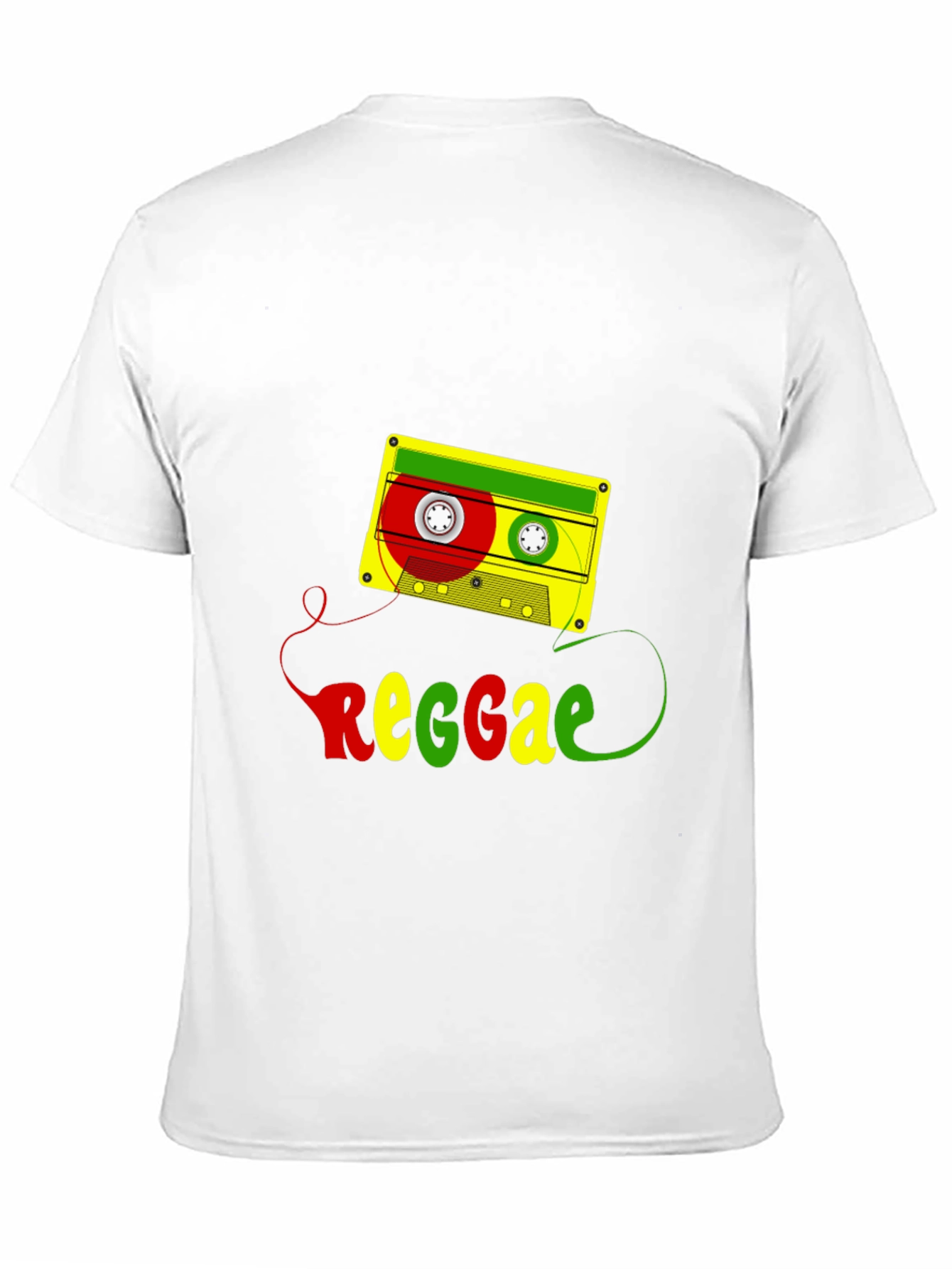 Reggae Cassette Tape Graphic Tee - Black Cotton Blend