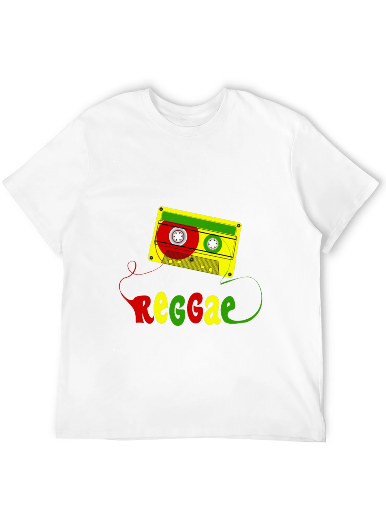 Reggae Cassette Tape Graphic Tee - Black Cotton Blend