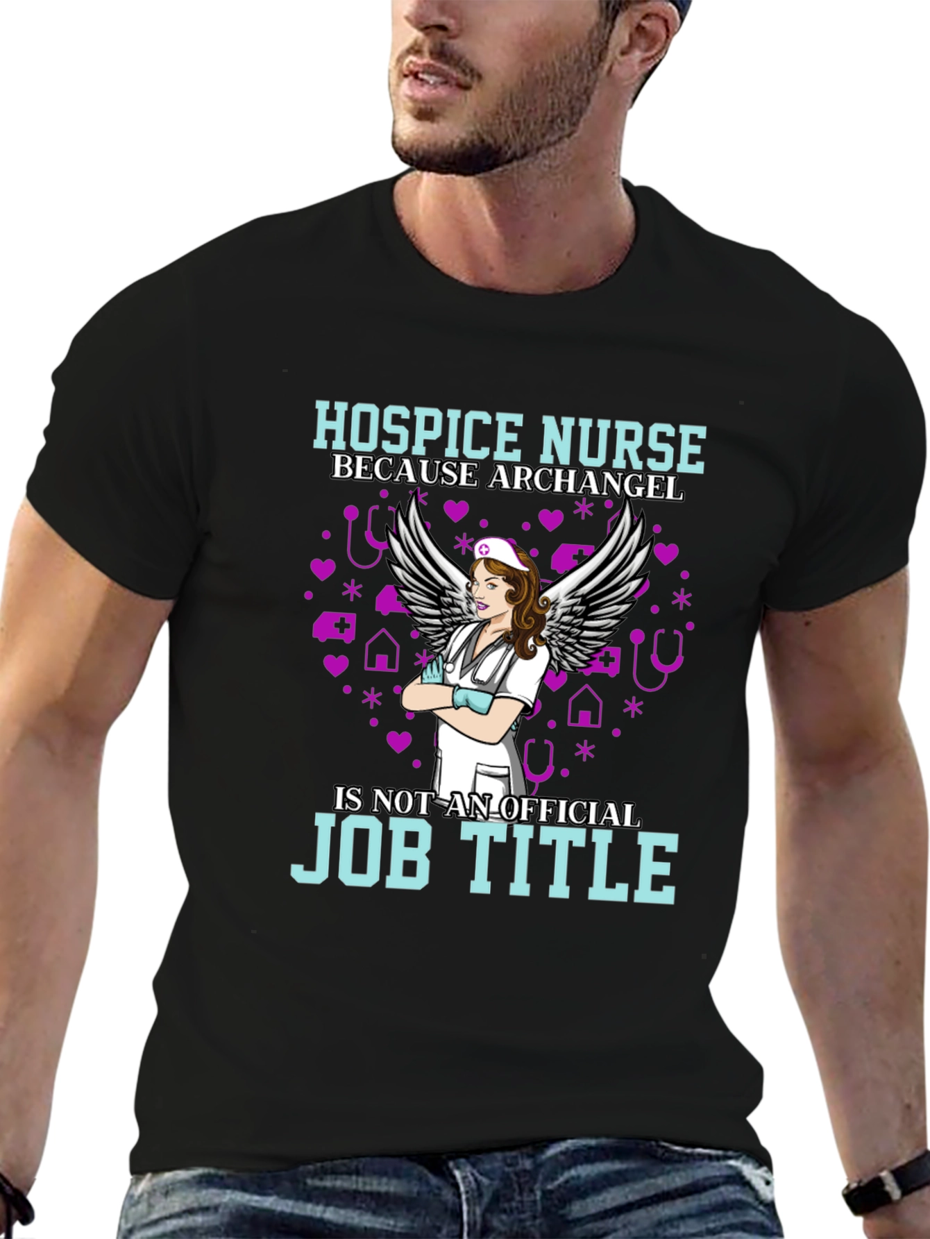 Hospice Nurse Angel Job Title T-Shirt