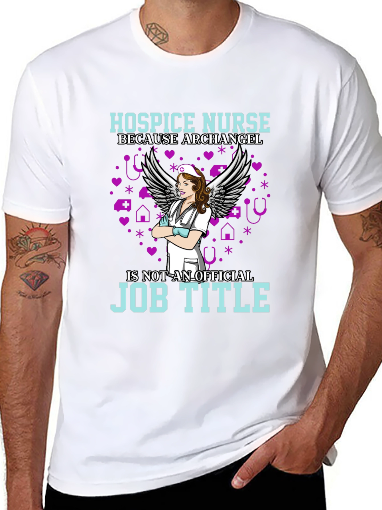 Hospice Nurse Angel Job Title T-Shirt