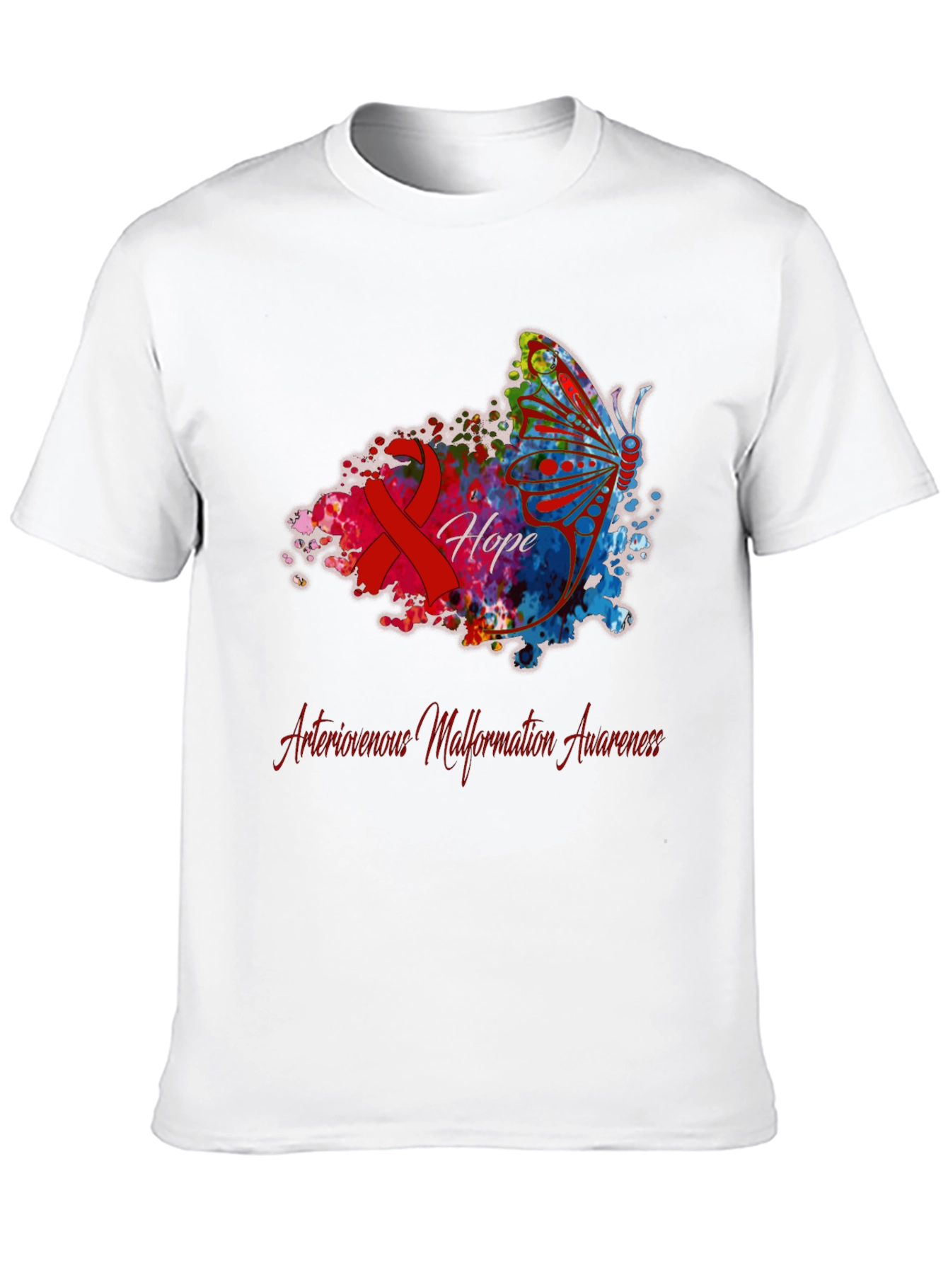 Arteriovenous Malformation Awareness Butterfly T-Shirt