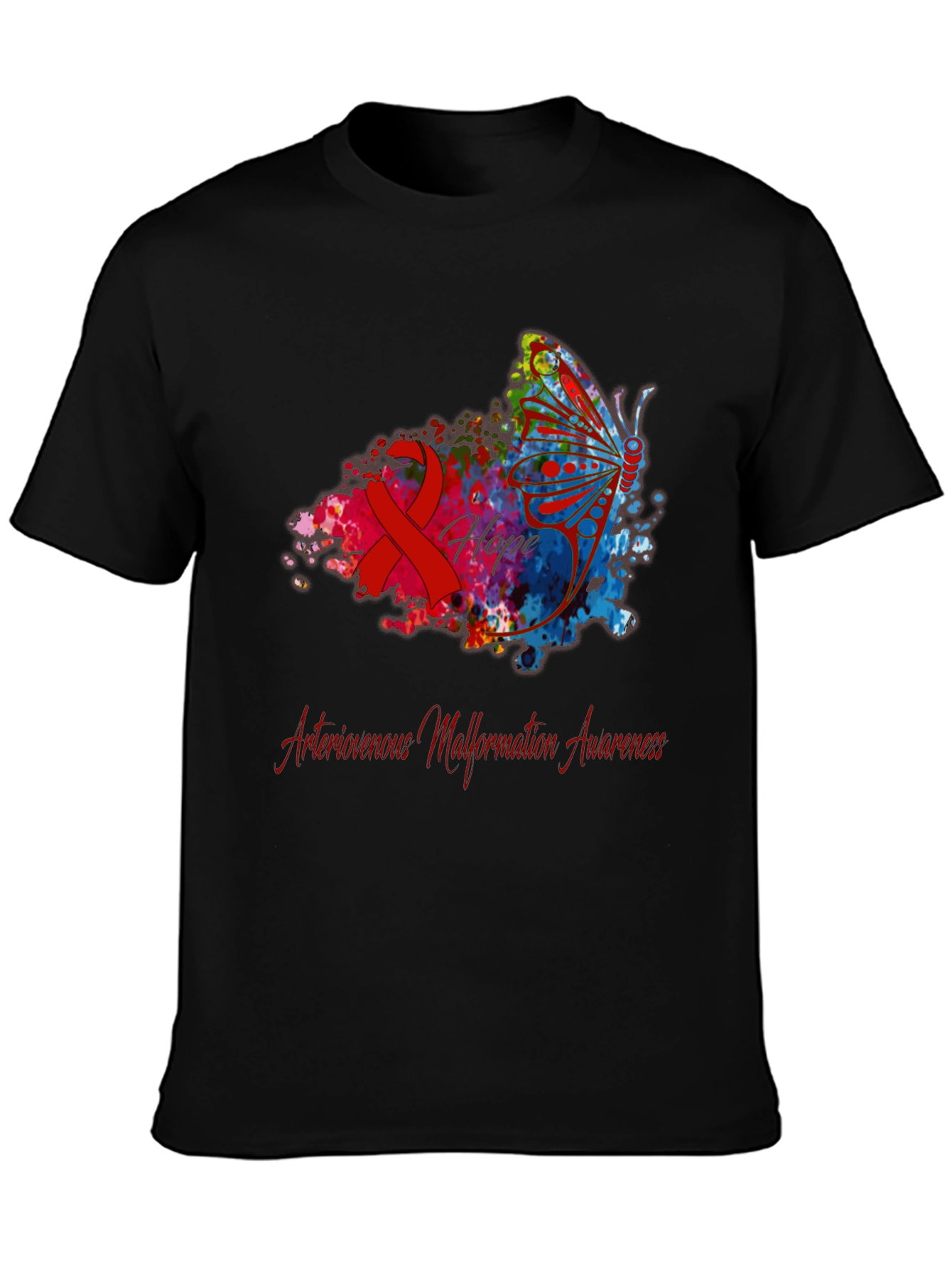 Arteriovenous Malformation Awareness Butterfly T-Shirt