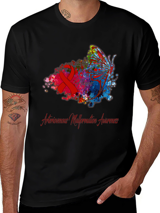 Arteriovenous Malformation Awareness Butterfly T-Shirt