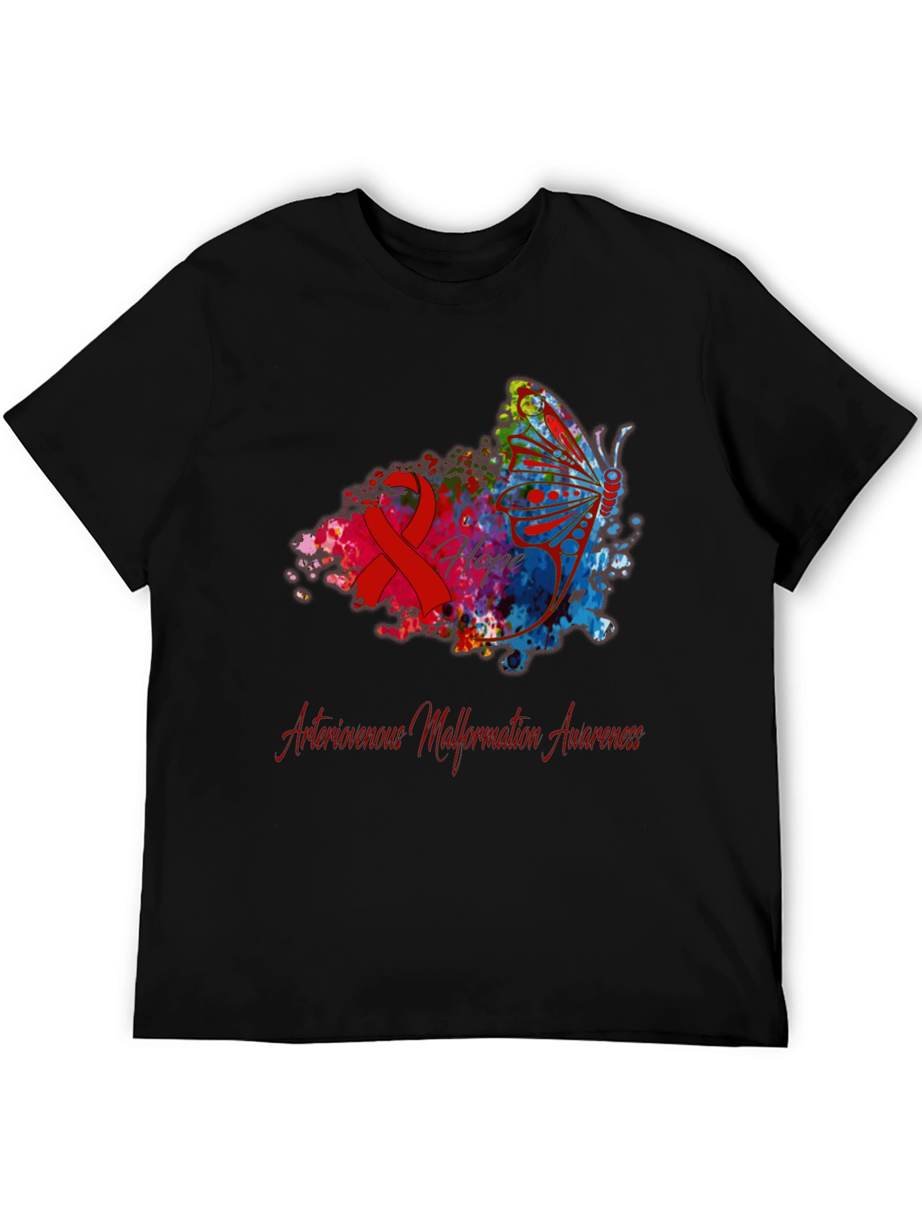 Arteriovenous Malformation Awareness Butterfly T-Shirt